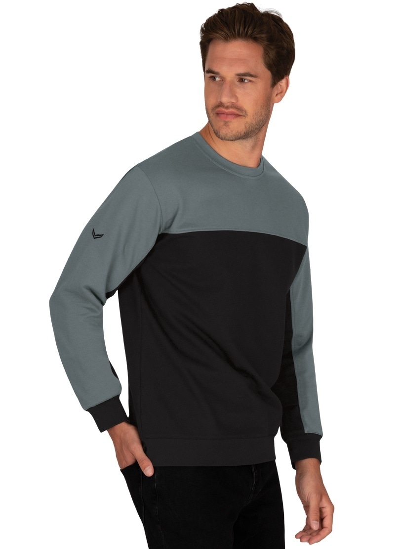 Trigema Sweatshirt »TRIGEMA Zweifarbiges | Biobaumwolle« bestellen BAUR aus Sweatshirt ▷