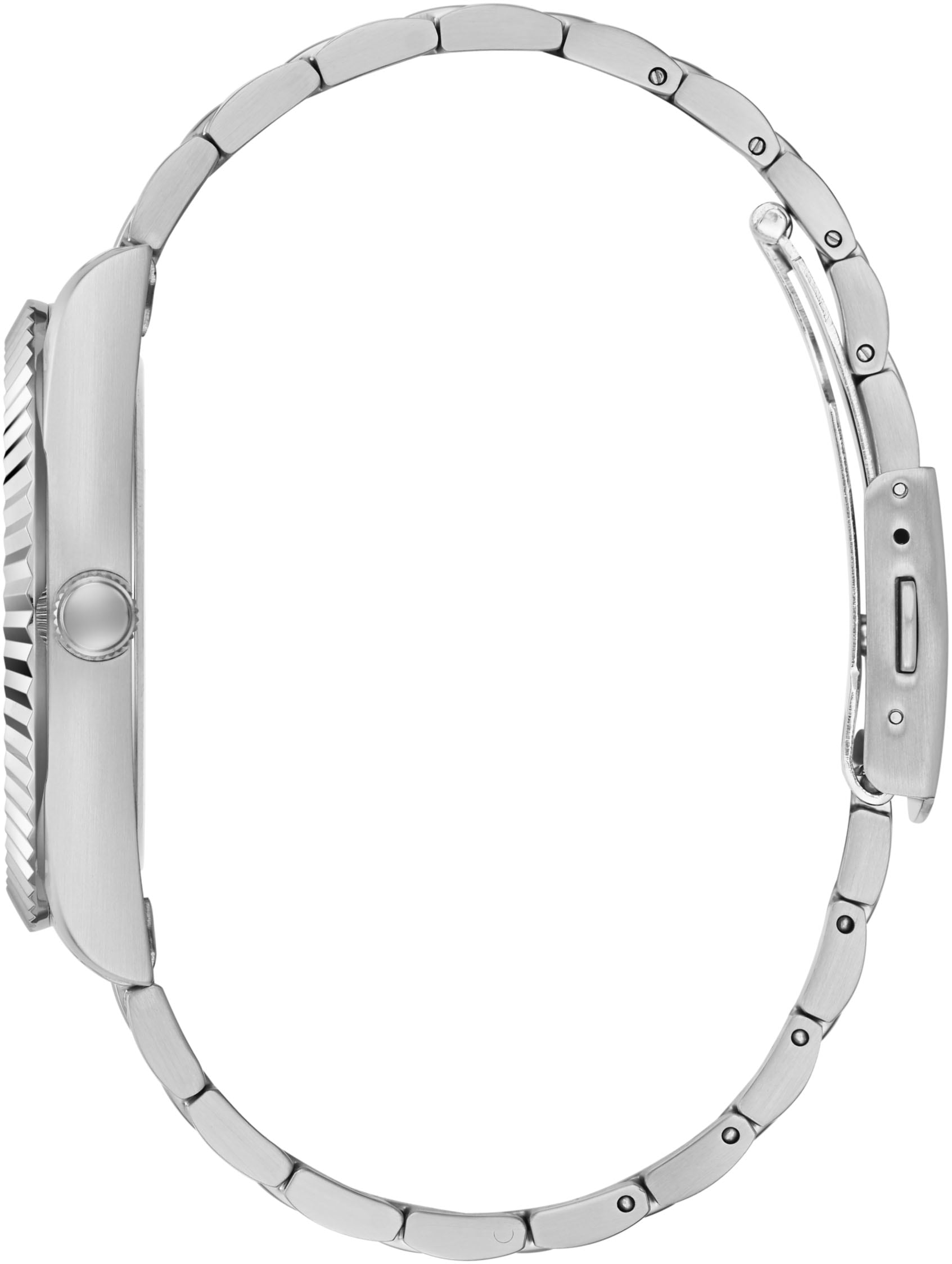 Guess Quarzuhr »CONNOISSEUR«, Armbanduhr, Herrenuhr, Edelstahlarmband, analog