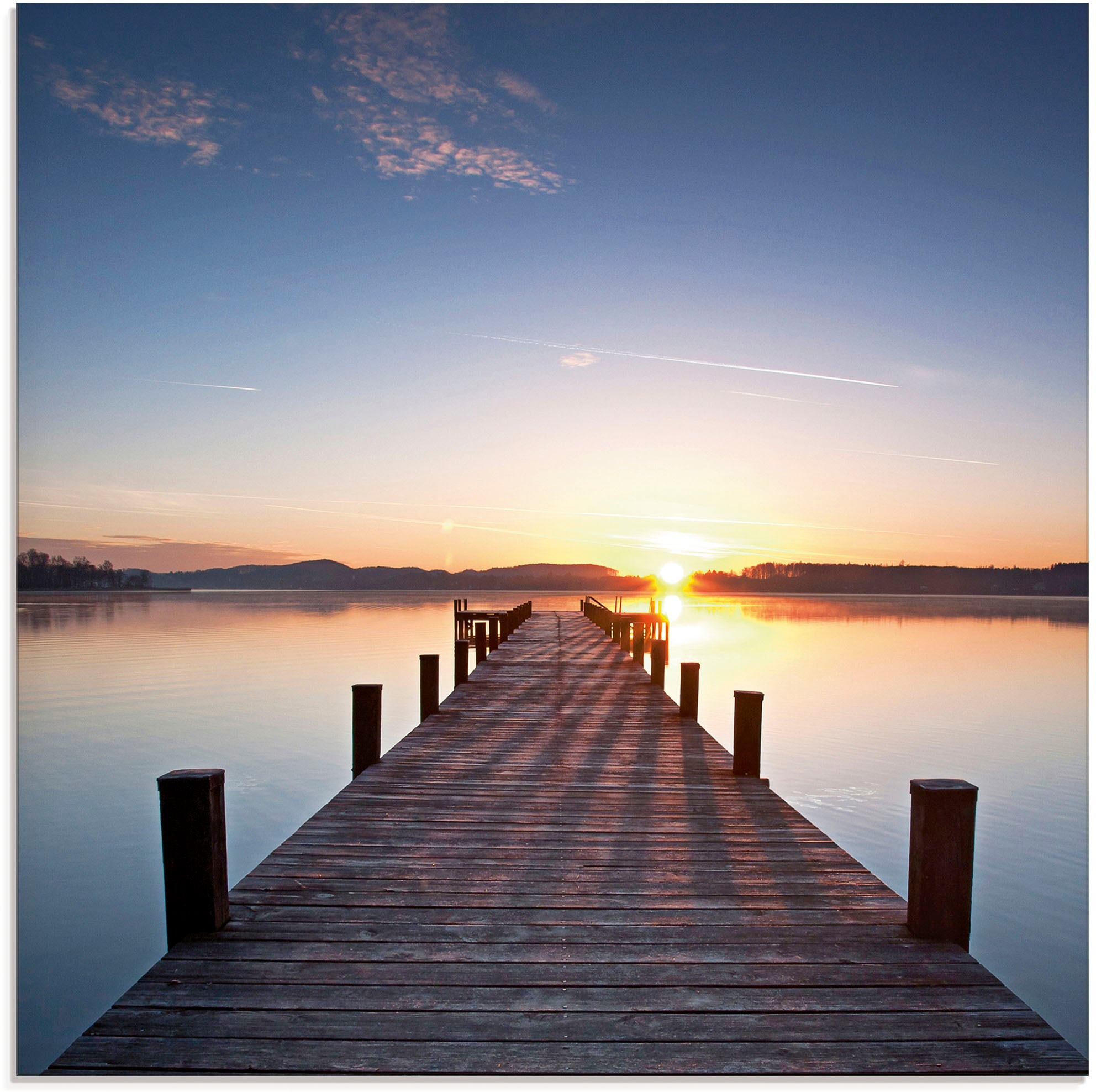 Artland Glasbild "Sonnenstrahlen - Sonnenuntergang" Gewässer 1 Stk. tlg. in günstig online kaufen