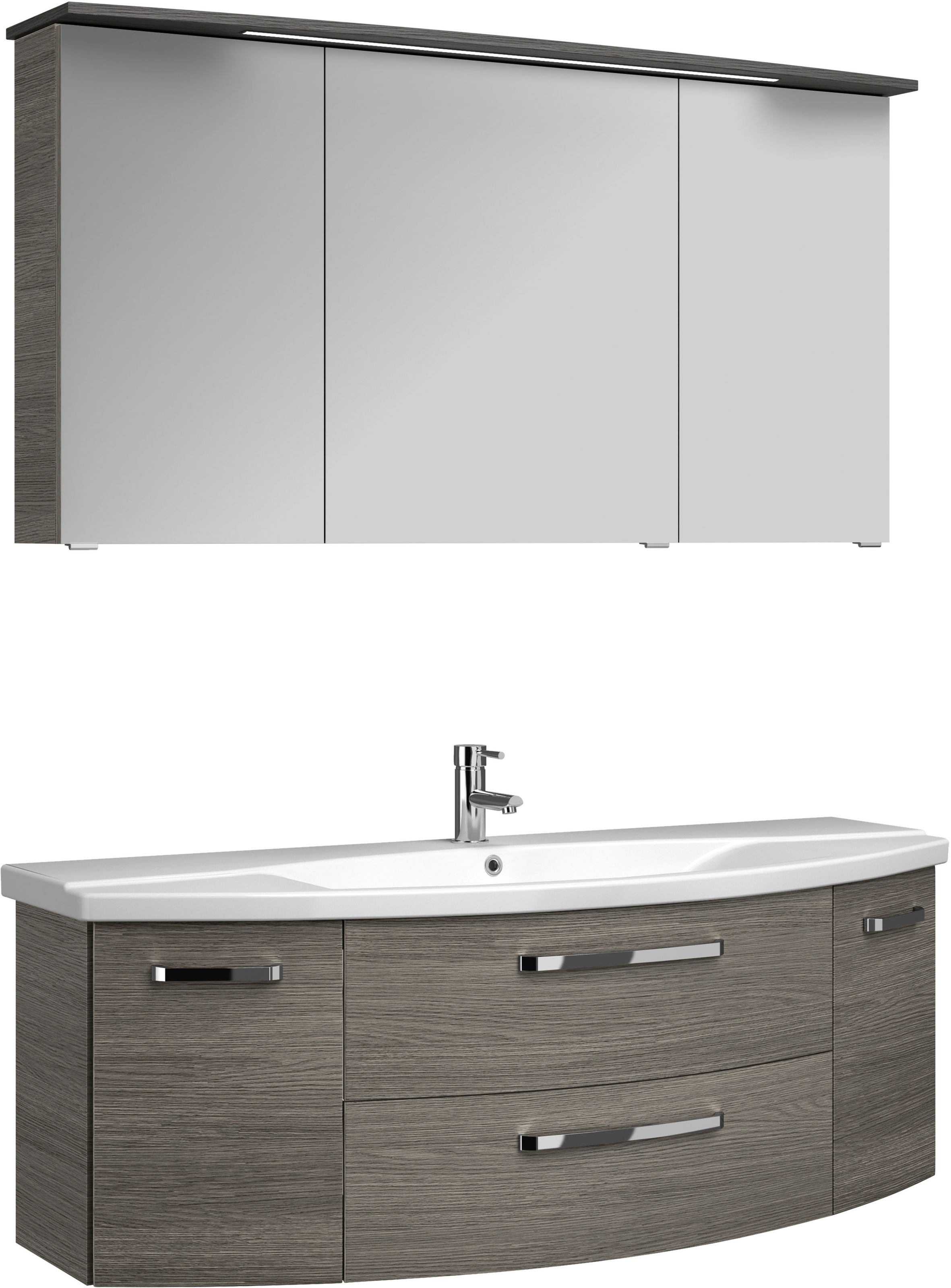 Thumbnail - Saphir Badmöbel-Set "Serie 4010 2-teilig Keramik-Waschtisch mit LED-Spiegelschrank" Set