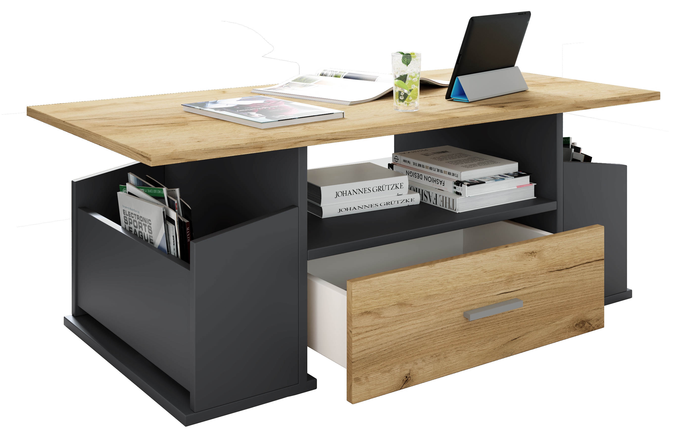 VCM Couchtisch "Holz Sofatisch Couchtisch Schublade Junata" 1 Stk. tlg.