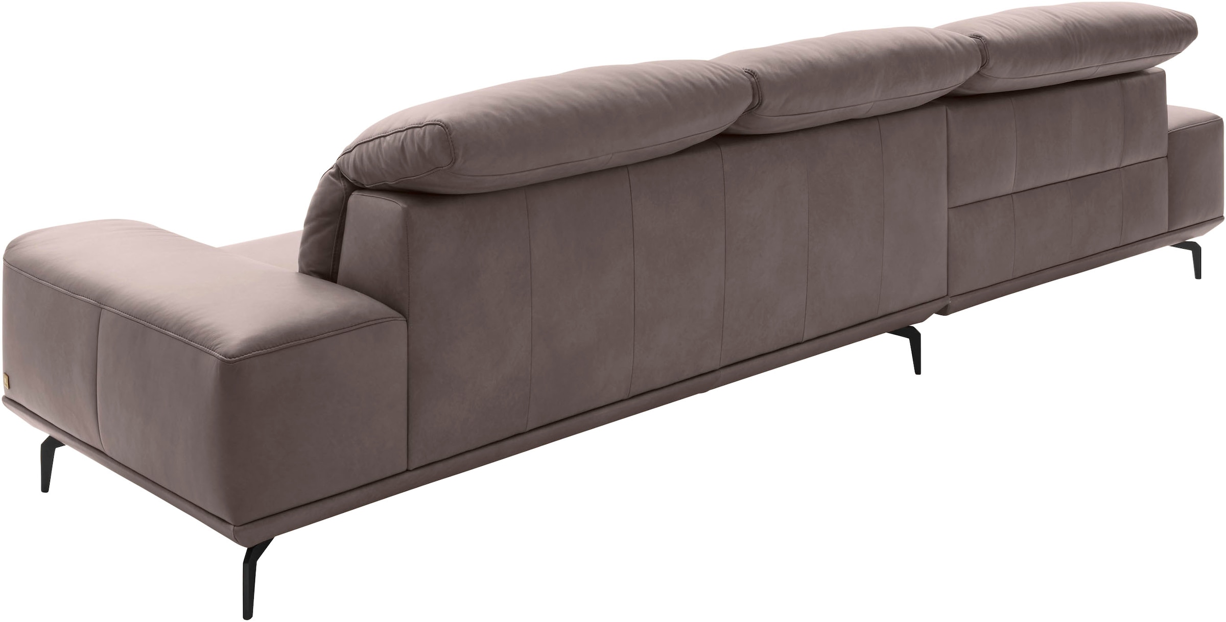 Musterring Wohnlandschaft »MR 2490 Ecksofa mit erstklassigem Sitzkomfort, Long-Life-Leder« Fuß Schwarz, Sitzhöhe 46cm, wahlweise mit Funktionen, Maße 342x207 cm