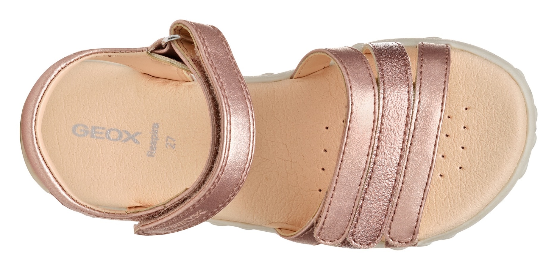 Geox Sandale »J SANDAL HAITI GIRL«, Glitzersandale, Klettschuh im Metallic Look