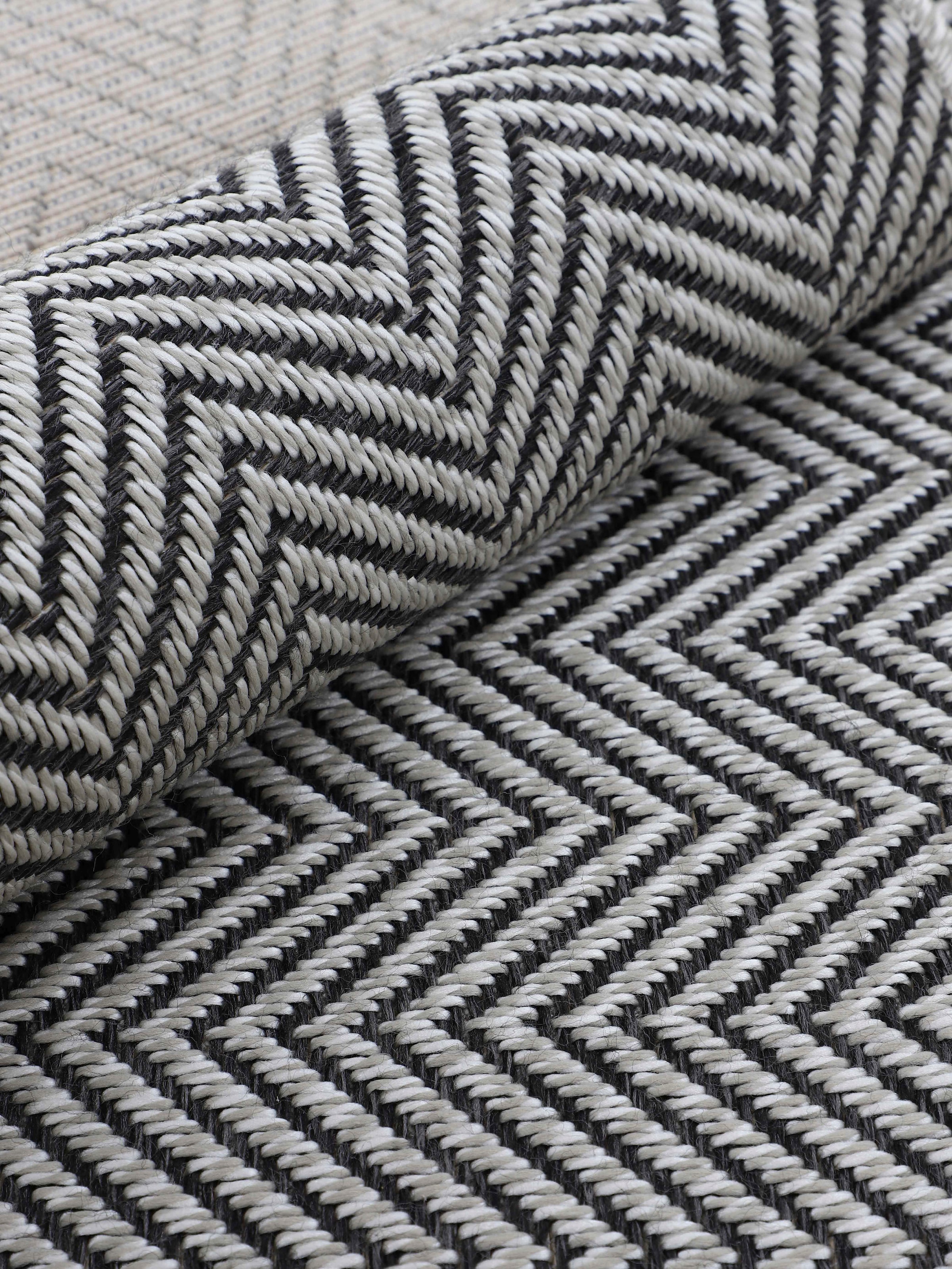 carpetfine Teppich »Boho 106«, rund, 4 mm Höhe, robustes Flachgewebe, Sisal Optik, UV-beständig, Außenbereich