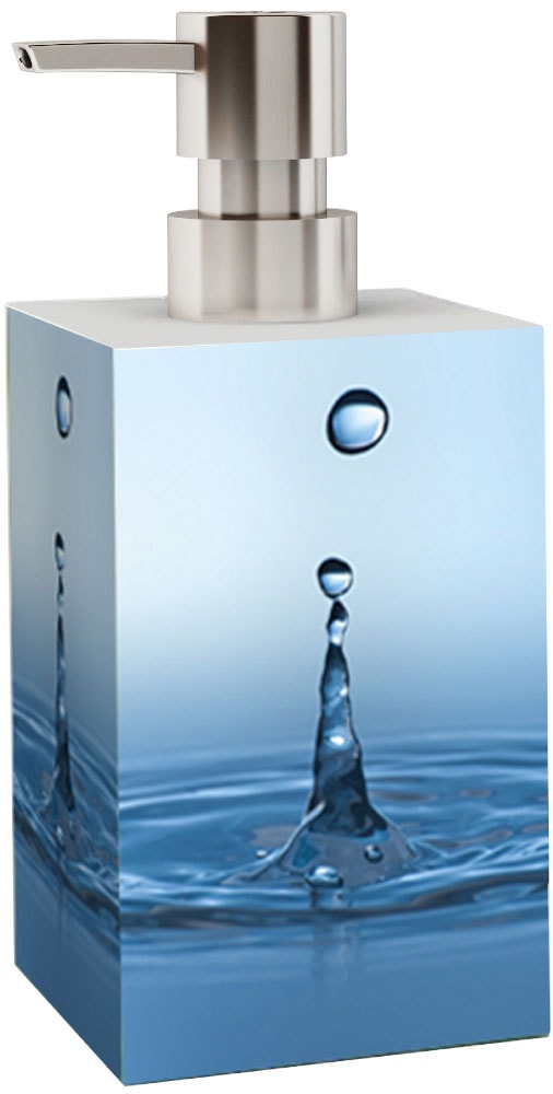 Sanilo Badaccessoire-Set »Wassertropfen« bestehend aus WC-Sitz, Badteppich, Stöpsel, Seifenspender, WC-Bürste