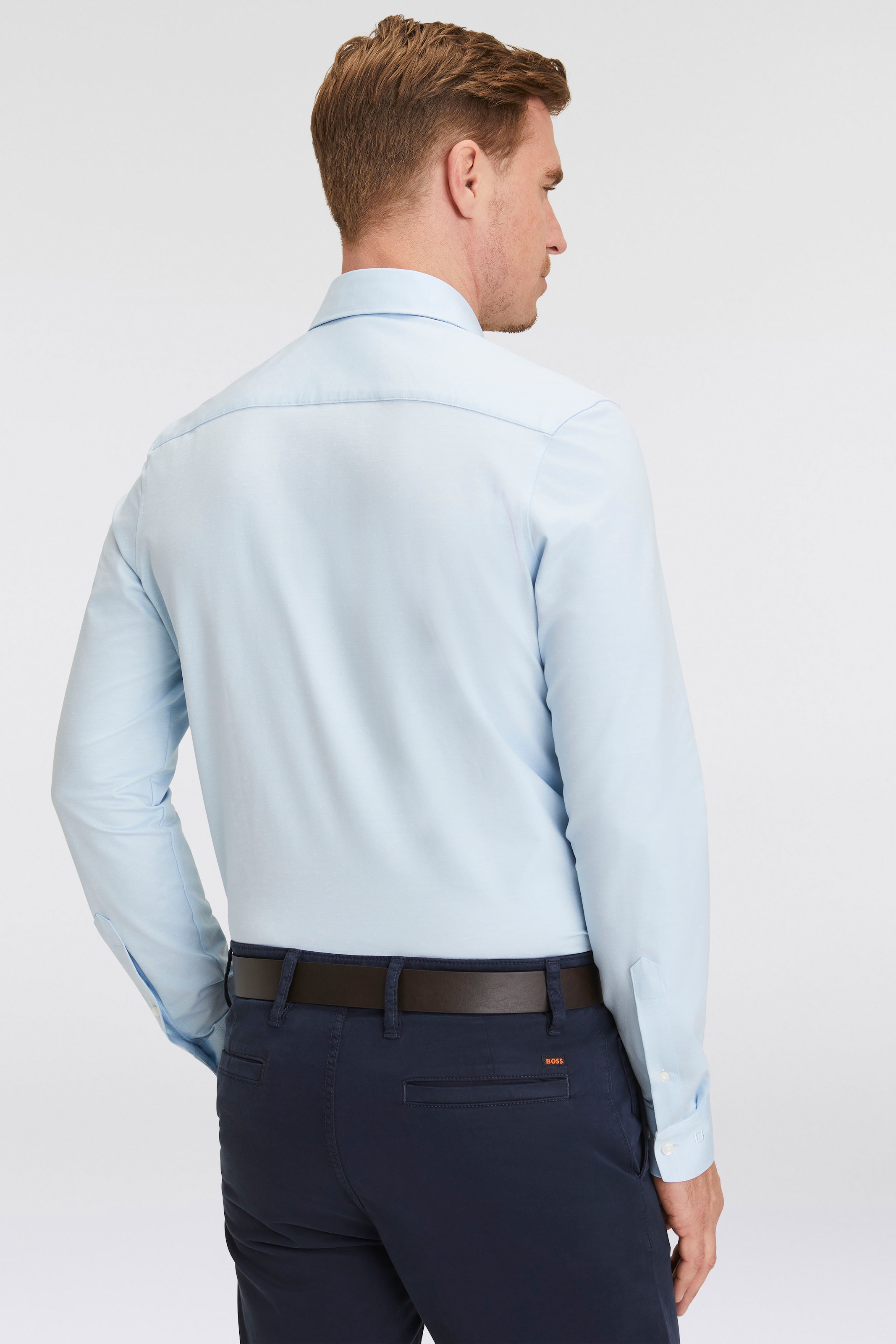 OLYMP Businesshemd »Luxor 24/Seven Modern Fit« mit Dobby-Webmuster mit Farbakzentuierung