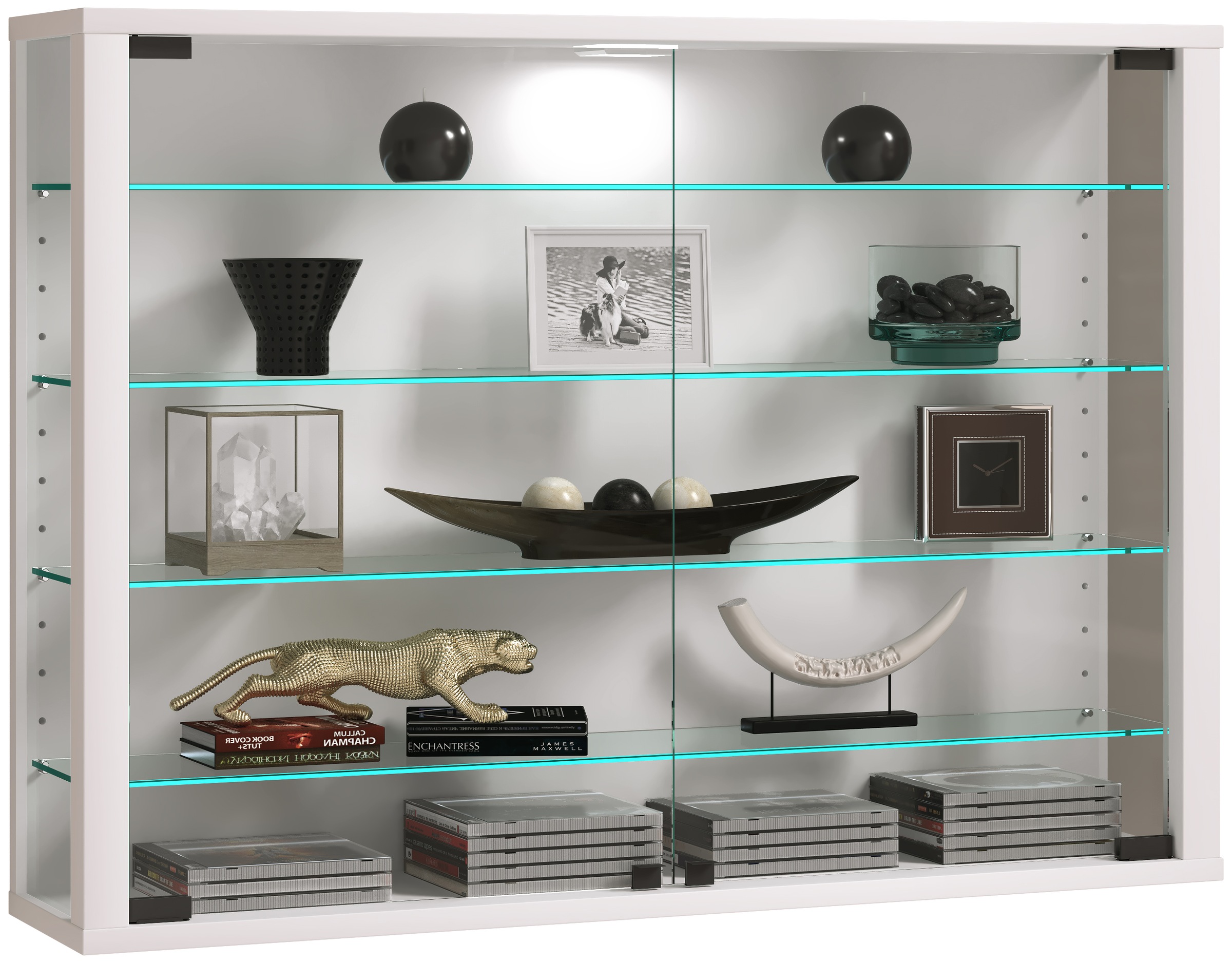 VCM Wandregal "Wandvitrine Hängevitrine Glasvitrine Vitrosa L" 1 Stk. tlg. günstig online kaufen