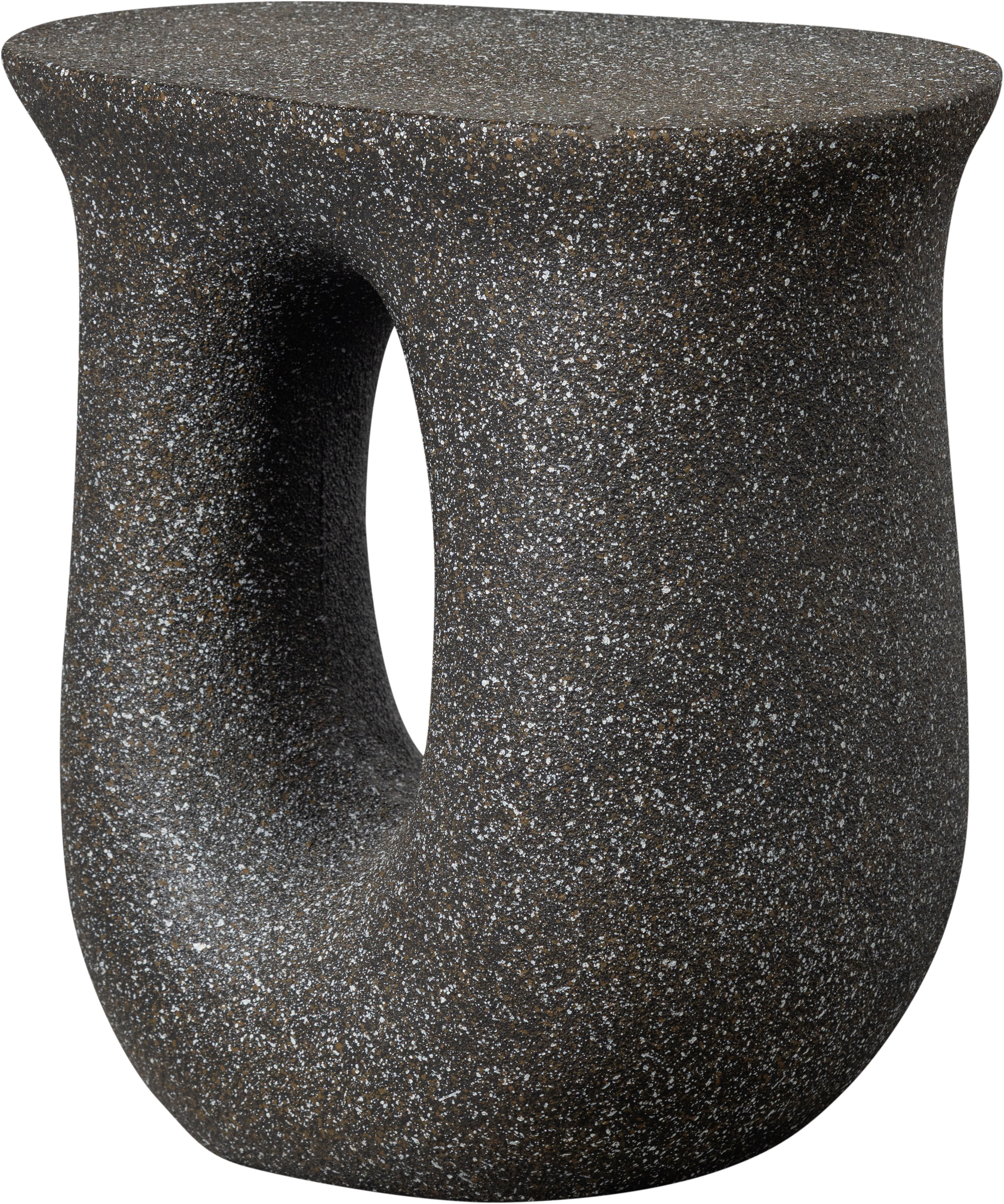 WOOOD Beistelltisch "Moson aus Magnesiumoxid mit organischer Form B 42 x T 33 x H 45 cm" Einzigartig durch Materialstruktur, Tragkraft 20 kg, Eigengewicht 6 kg
