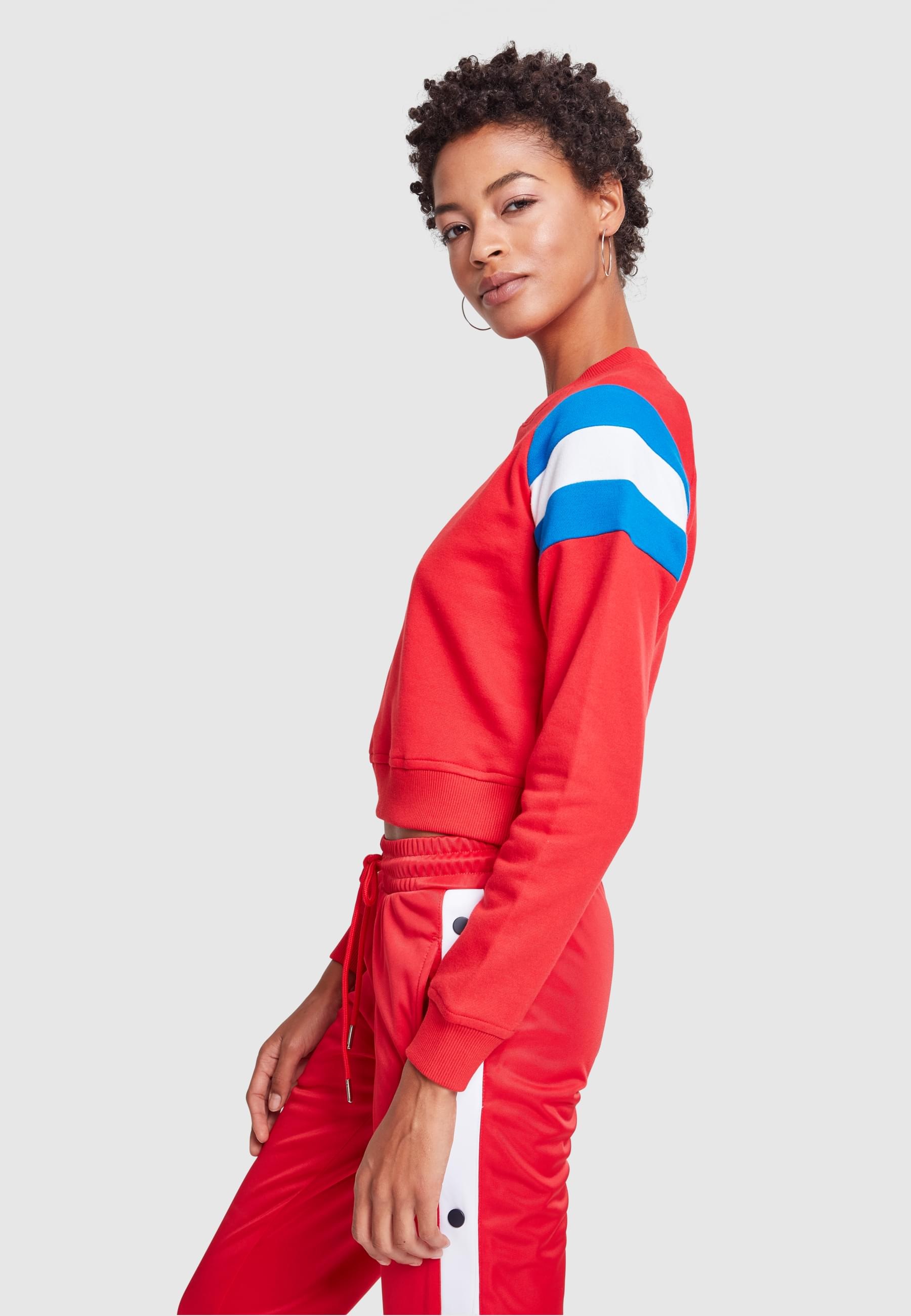 URBAN CLASSICS Sweatshirt »Urban Classics Damen Ladies Sleeve Stripe Crew«, (1 tlg.)