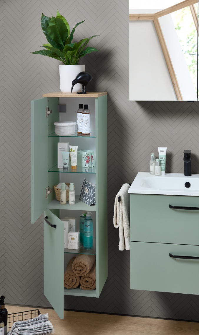 Saphir Midischrank "Quickset 500, Badschrank 32,4 cm breit, 2 Türen" 2 Einl günstig online kaufen