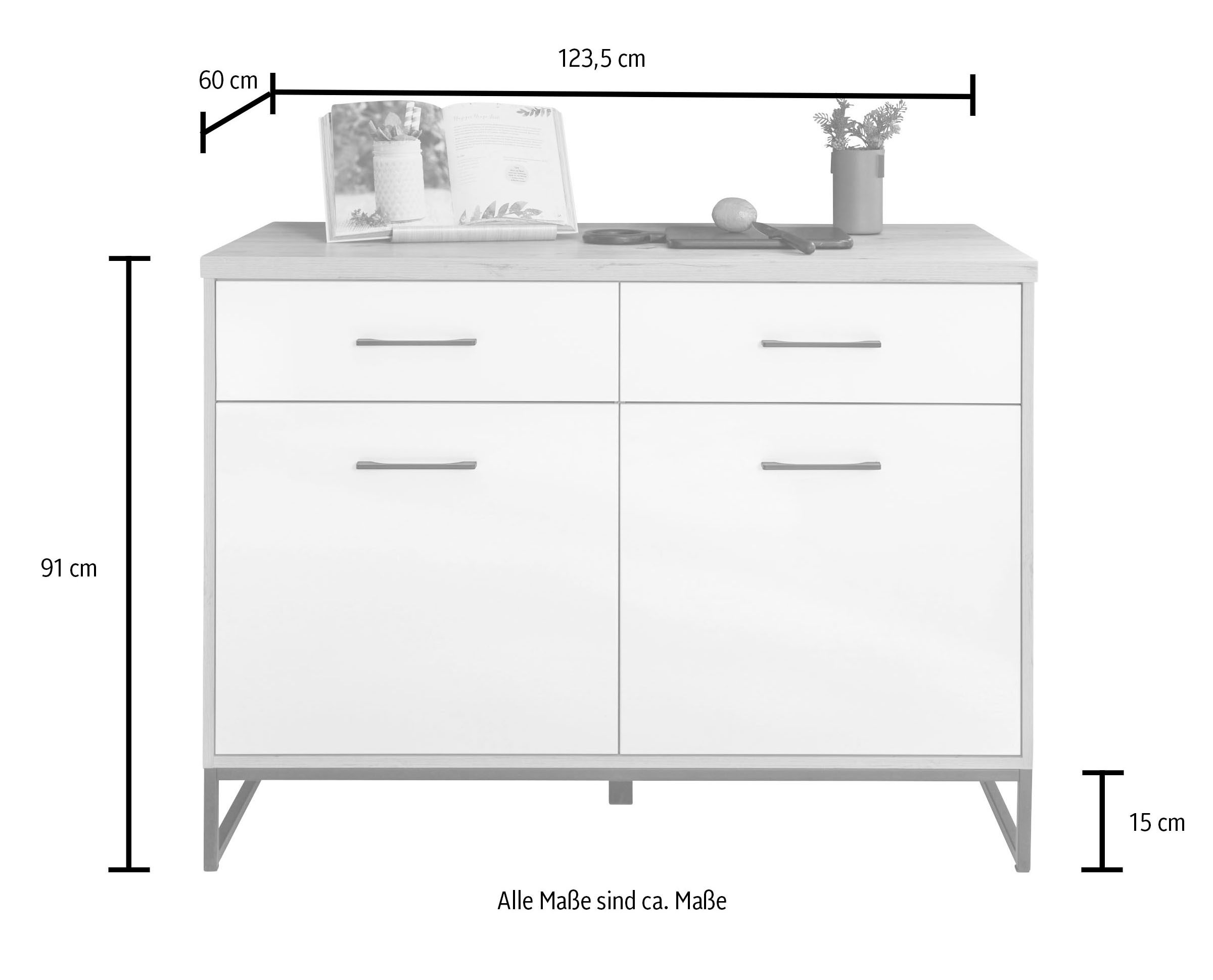 BASIC by Balculina Unterschrank v123,4 Breite | BAUR cm »Seattle«