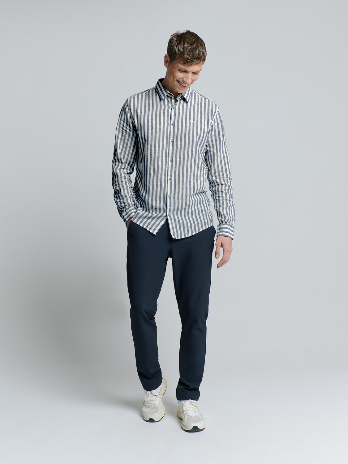 Thumbnail - NO EXCESS Langarmhemd "No Excess Leinenhemd"