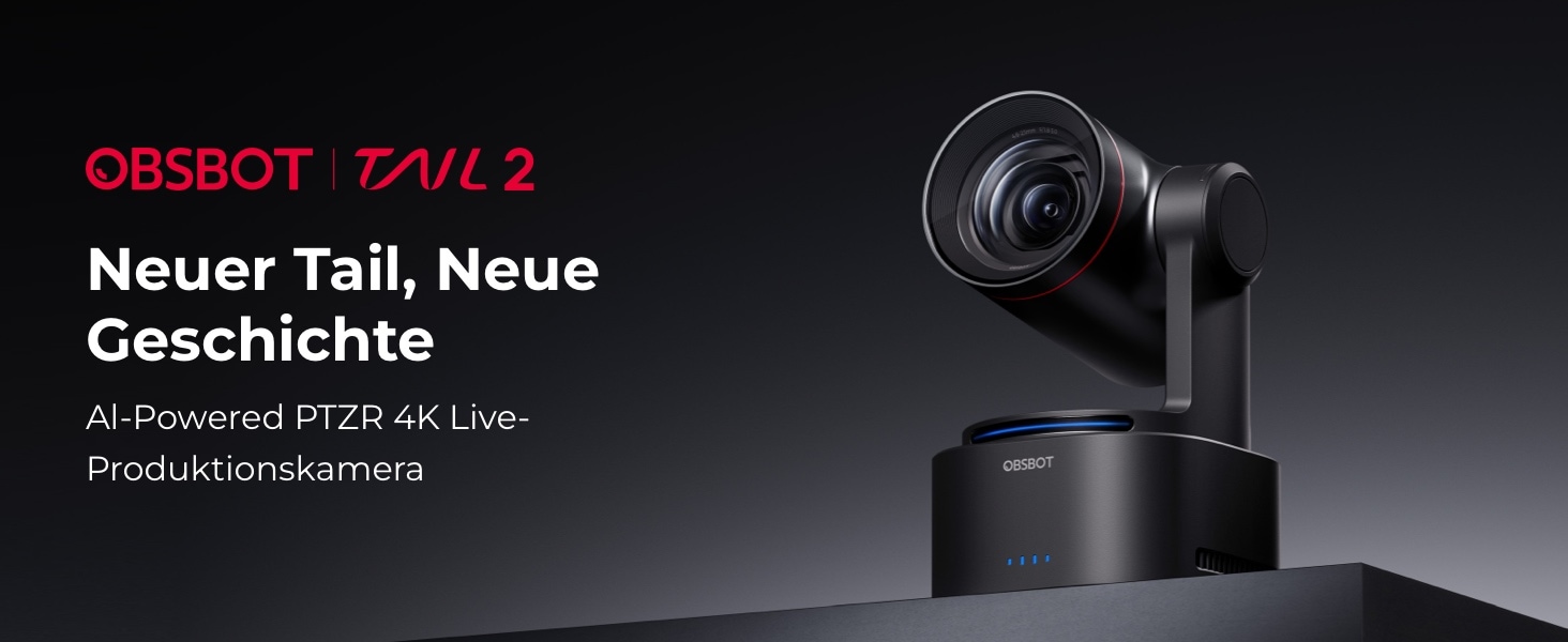 OBSBOT Camcorder »Tail 2« Bluetooth | LAN (Ethernet) 5 fachx opt. Zoom