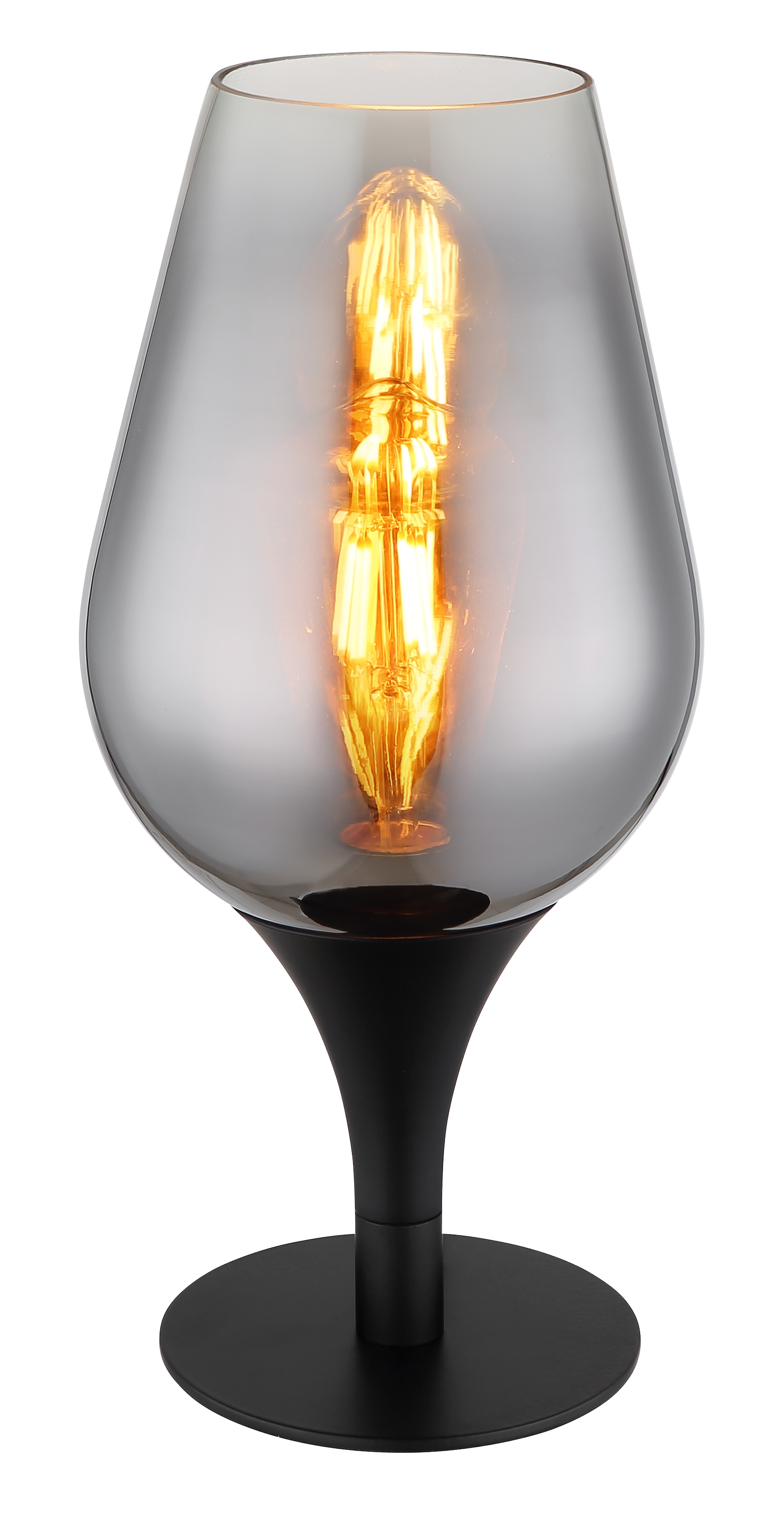 GLOBO LIGHTING Tischleuchte »LAVUS«, Leuchtmittel E27 | ohne Leuchtmittel, Tischlampe/Glas verchromt/Schlafzimmer/Wohnzimmer/Flur