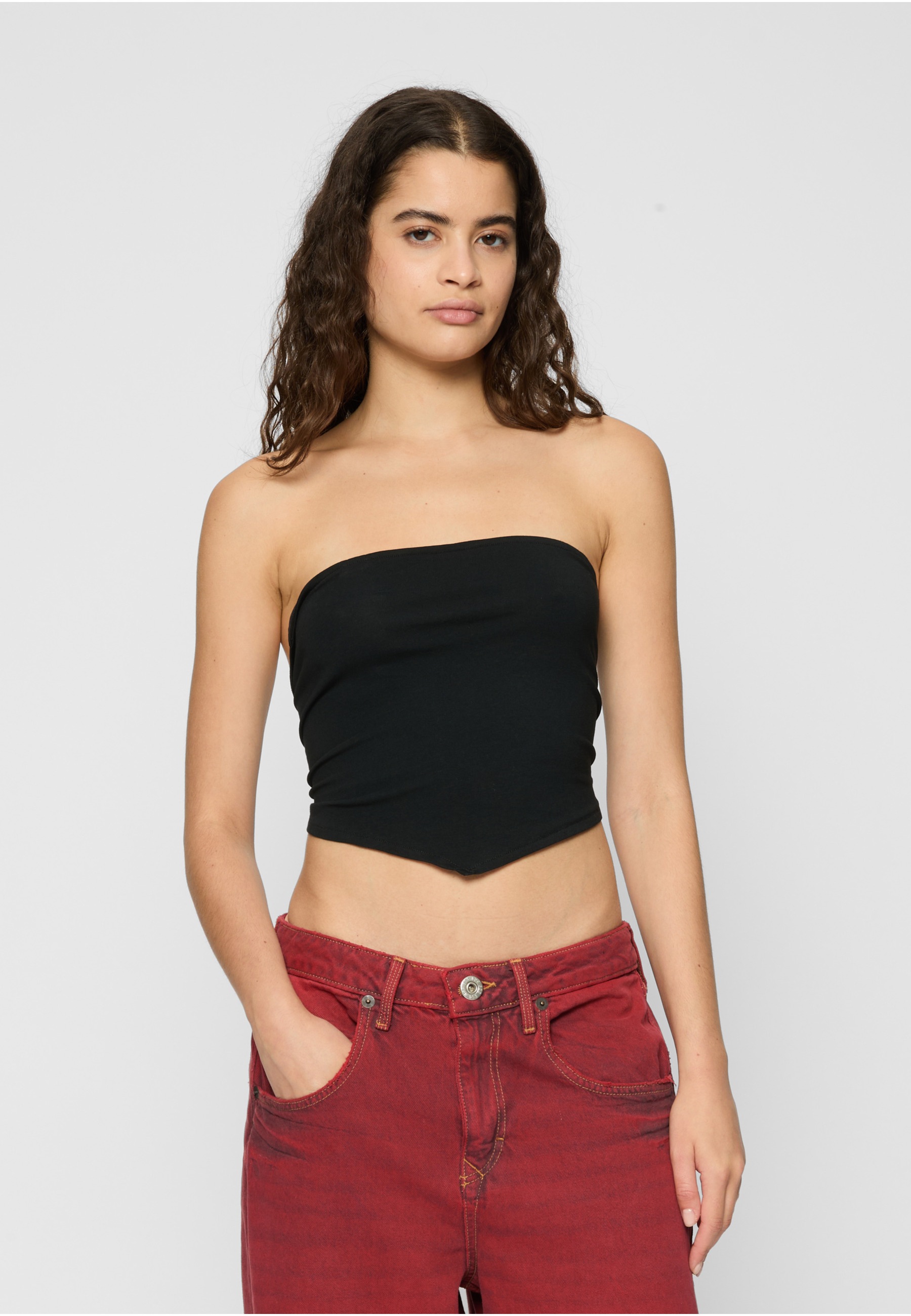 URBAN CLASSICS Bandeautop »Urban Classics Ladies Knotted Bandeau Top 2-Pack«