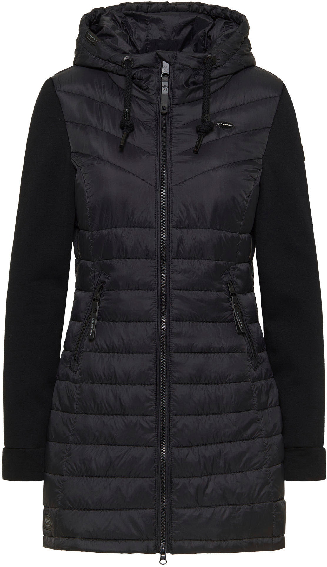 Ragwear Steppjacke »LUCINDA Materialmix bestellen LONG«, BAUR für mit aus modernem Kapuze, 