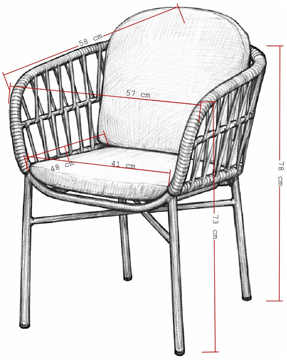 Destiny Garten-Essgruppe »COMO BARLETTA Essgruppe 4 Se + Tisch Ø110cm, grau/anthr.« Set, 