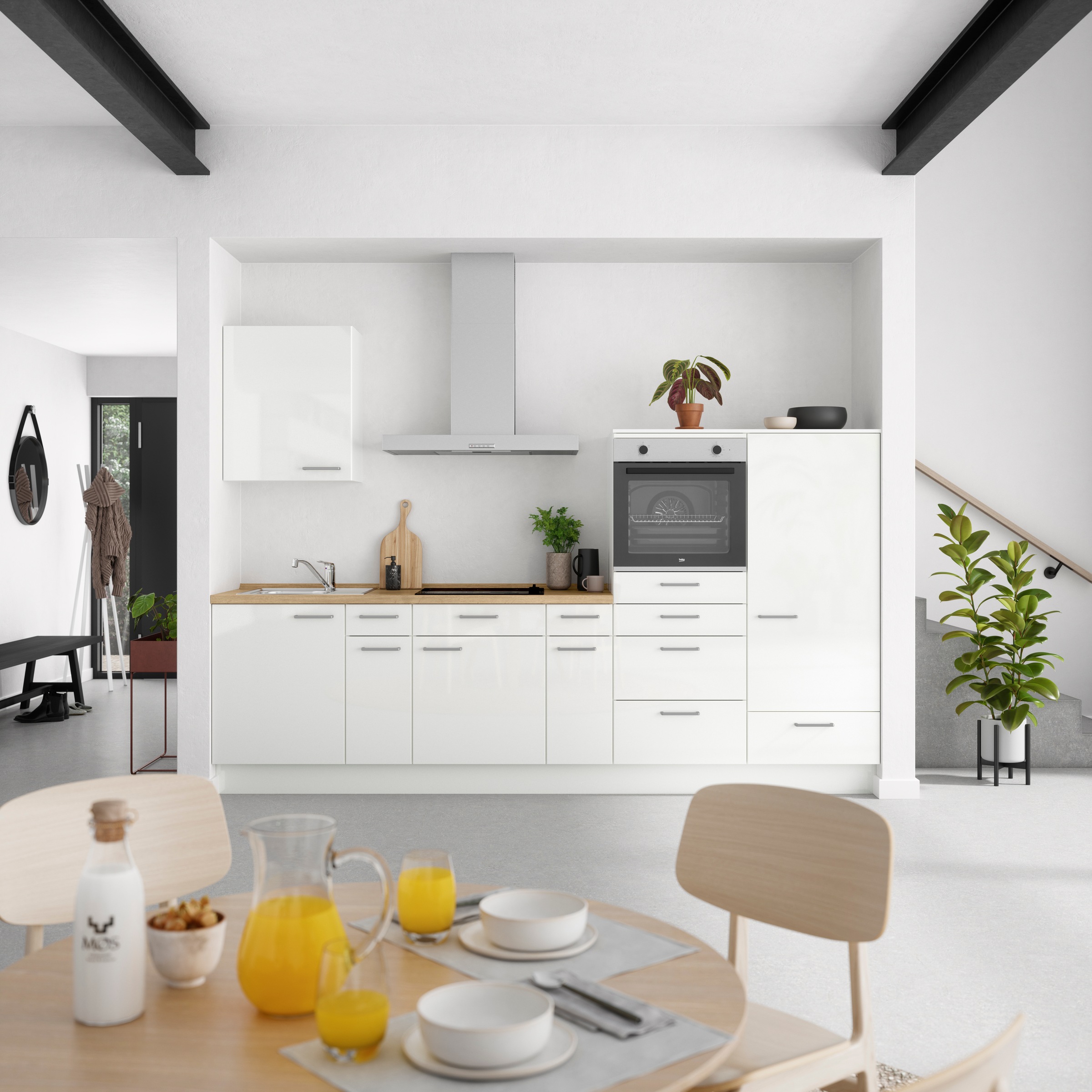 nobilia® Küchenzeile »"Flash I"«, vormontiert, Ausrichtung wählbar, Breite 300 cm, wahlw. mit E-Geräten