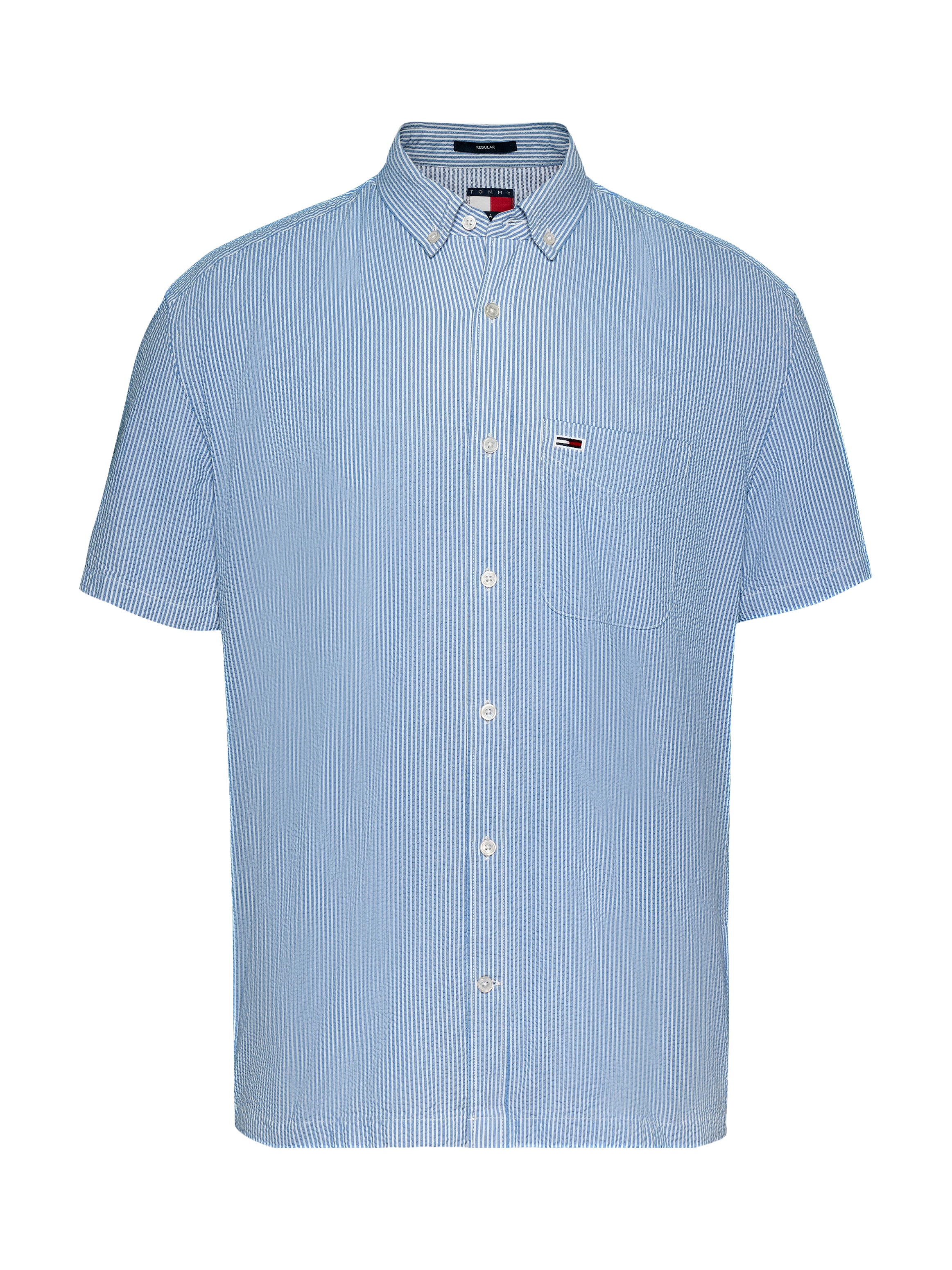Tommy Jeans Kurzarmhemd »TJM REG SEERSUCKER STP SS SHIRT«, fein gestreift