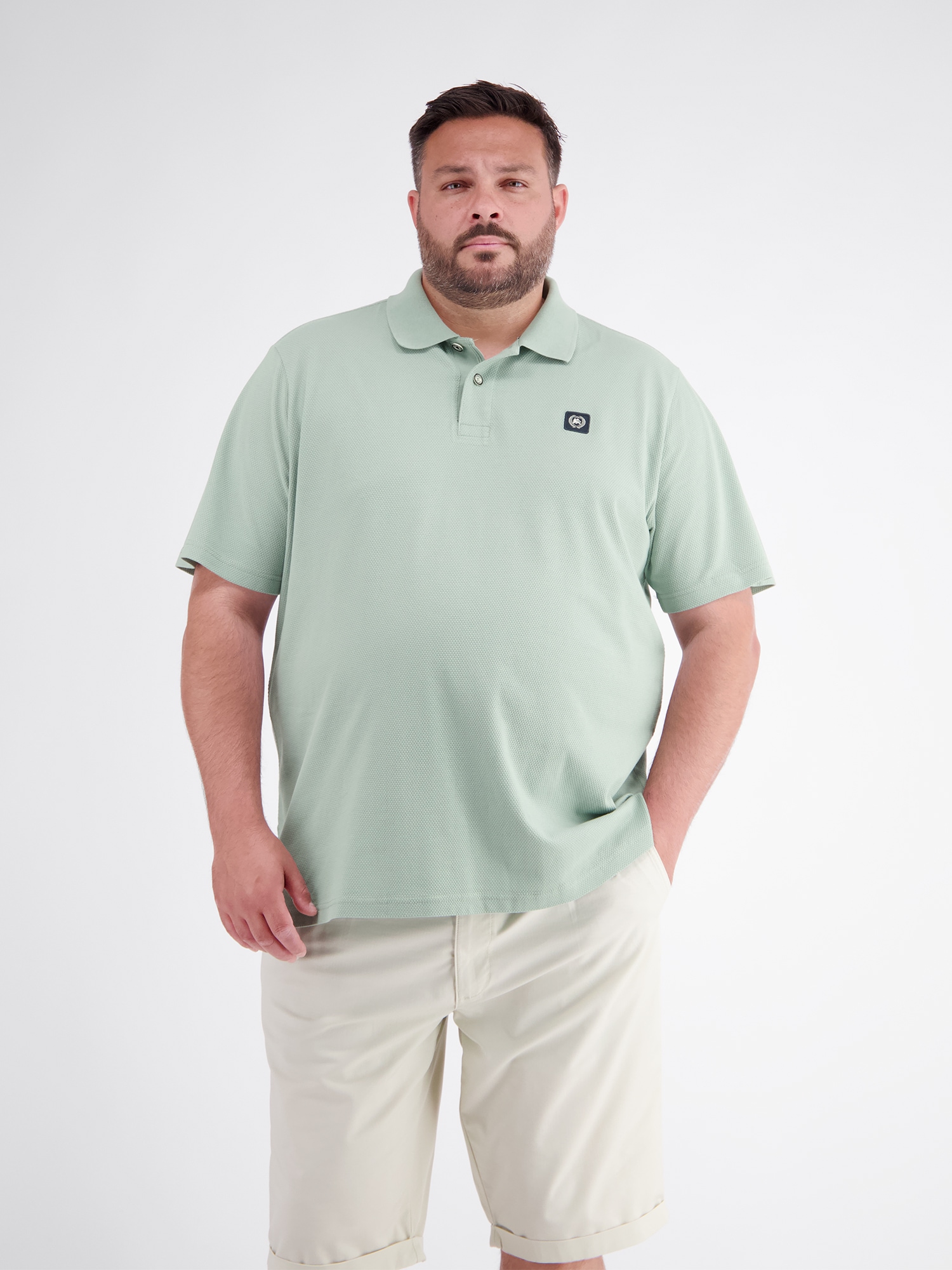 LERROS Poloshirt "Maskulines Poloshirt mit griffiger Struktur in großen Größen"