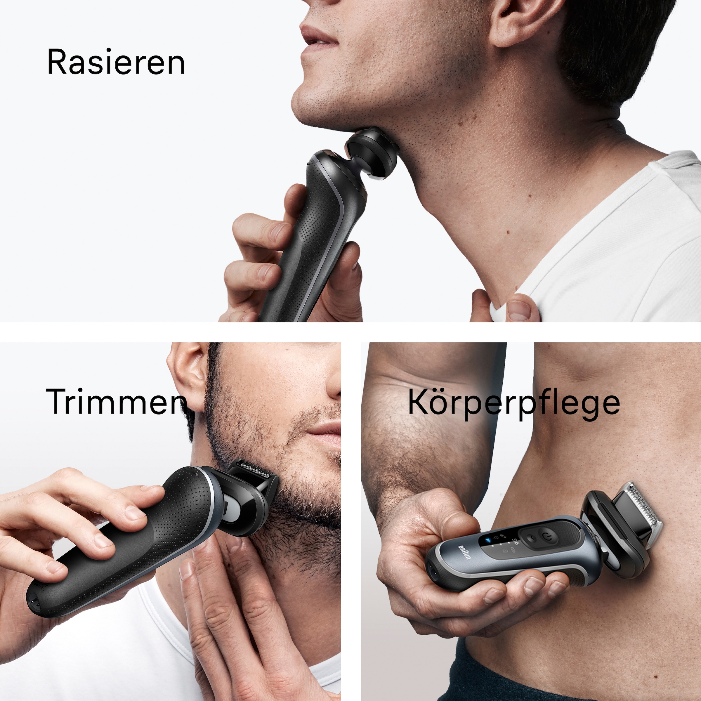 Braun Elektrorasierer »Series 6 62-G1650s«, 2 St. Aufsätze, 100% wasserdicht, +2 Aufsätze, bis zu 60 Min Akku, Made in Germany