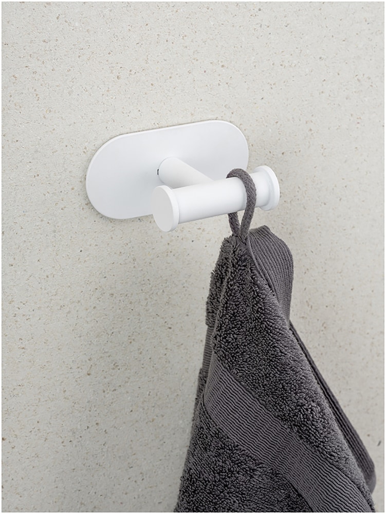 WENKO Doppelhaken »Turbo-Loc® Modell Duo Orea«, aus Edelstahl für Handtücher, Befestigen ohne Bohren