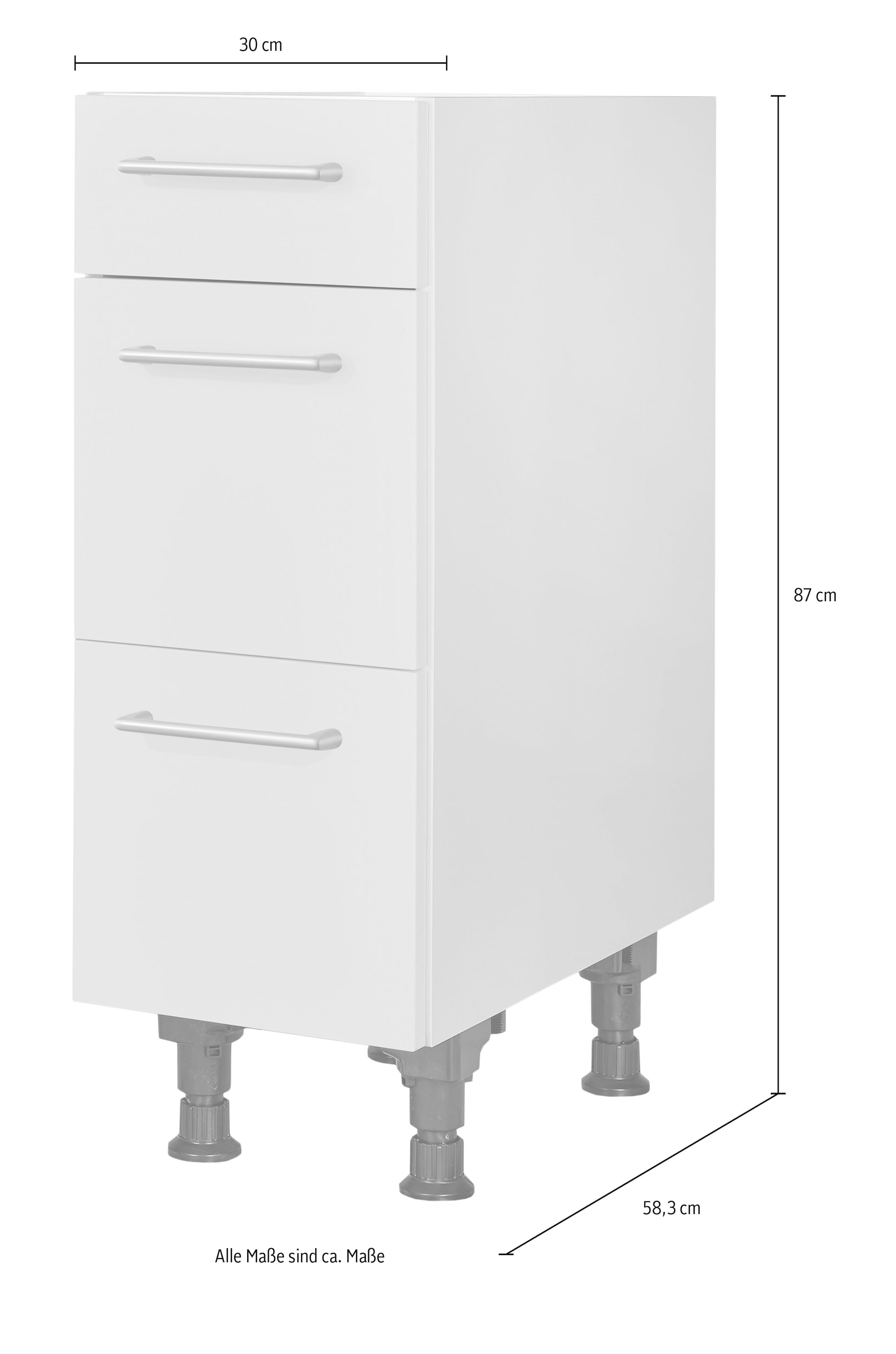 nobilia® Unterschrank »"Laser", vormontiert, mit höhenverstellbaren Sockelfüßen, in den«