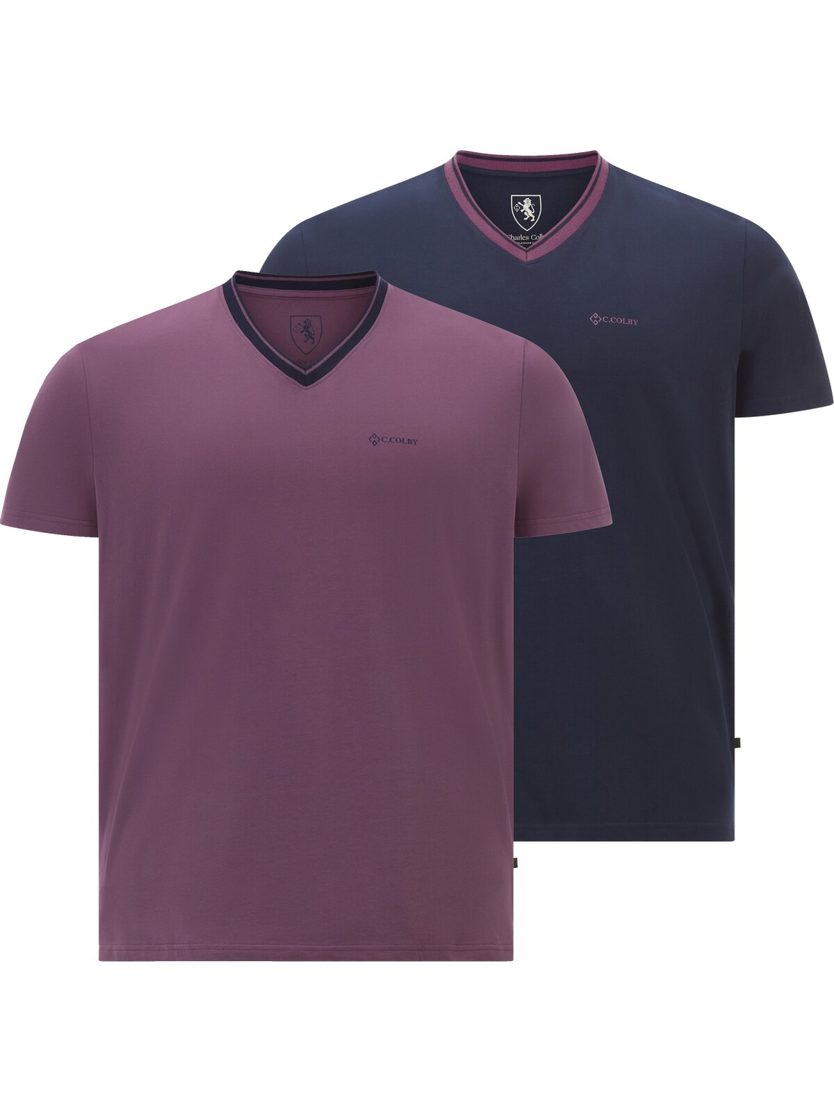 Charles Colby T-Shirt »Doppelpack T-Shirt EARL EDELEY«, (2 tlg.)