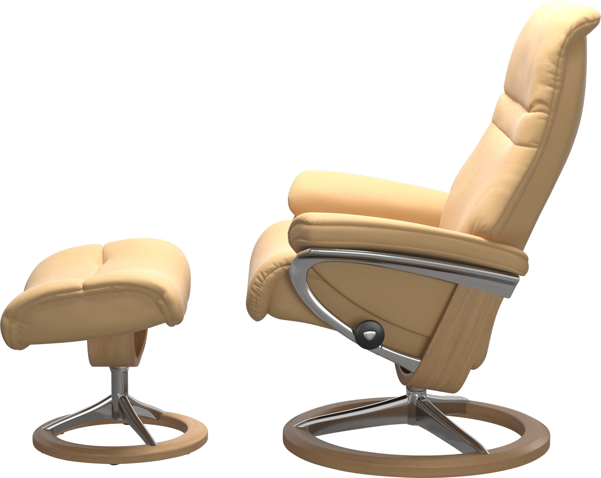 Stressless® Relaxsessel »Sunrise«, (Set, Relaxsessel mit Hocker), mit Signature Base, Größe M, Gestell Eiche