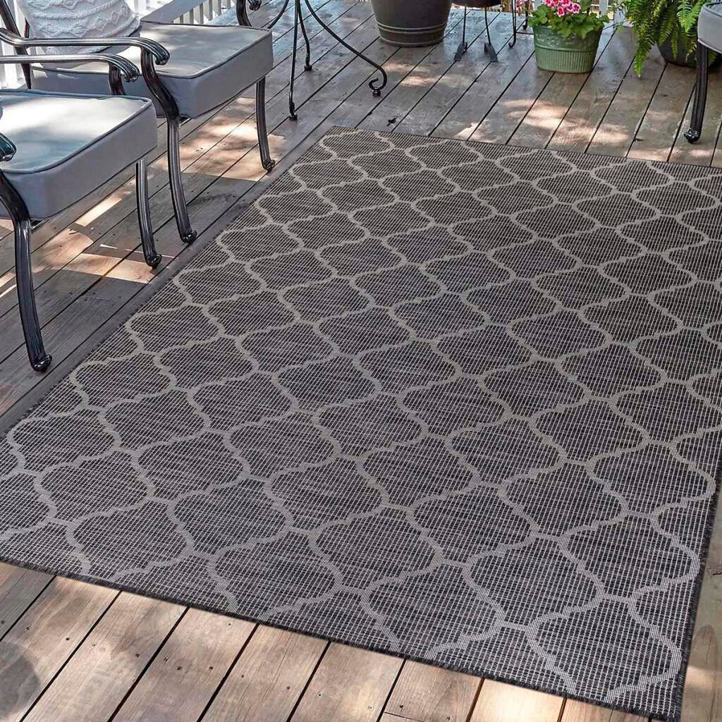 Carpet City Outdoorteppich "PALM 3069" rechteckig 5 mm Höhe Läufer, Wetterf günstig online kaufen