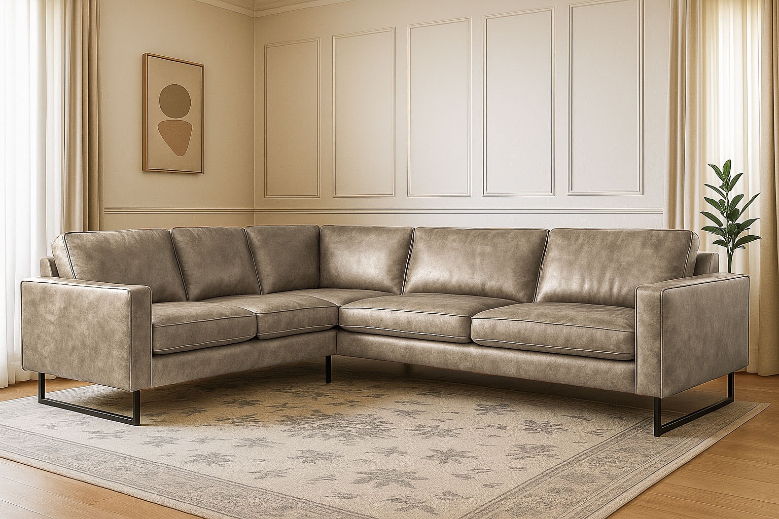 Places of Style Ecksofa "Pinto, XXL, 250/290 cm, langer Schenkel, Ottomane" günstig online kaufen