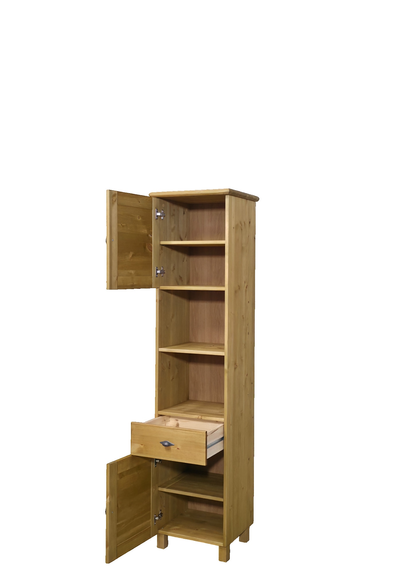 Home affaire Hochschrank »Rauna« aus massiver Kiefer, Breite 44 cm, Rillenoptik, made in EU