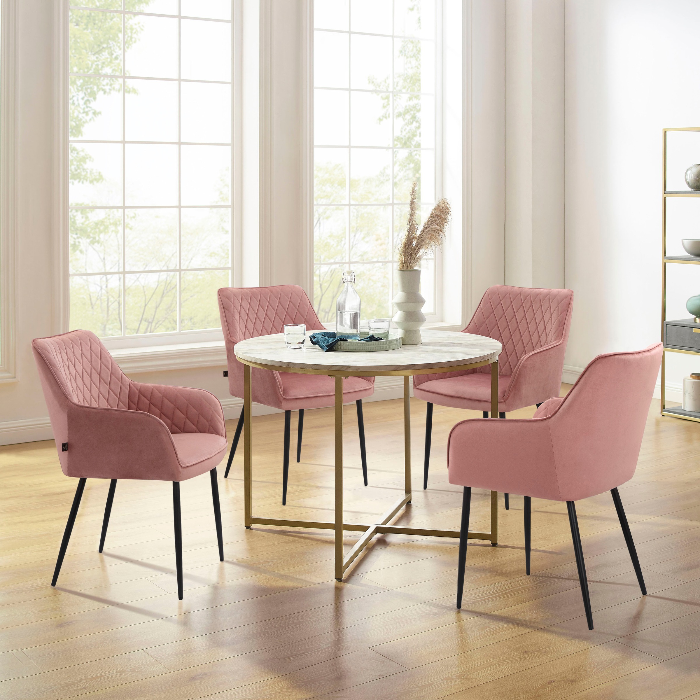 Leonique Esstisch "Gondat" 1 Stk. tlg. mit Tischplatte in Marmor-Optik, Ges günstig online kaufen