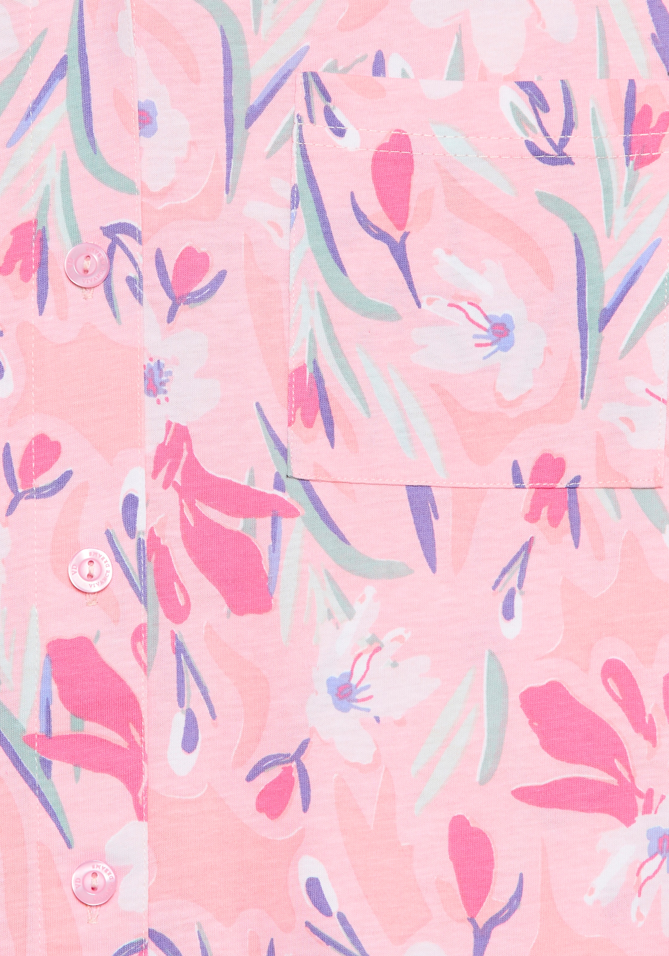 Vivance Dreams Pyjamaoberteil Schöner Blumen- oder Streifendruck