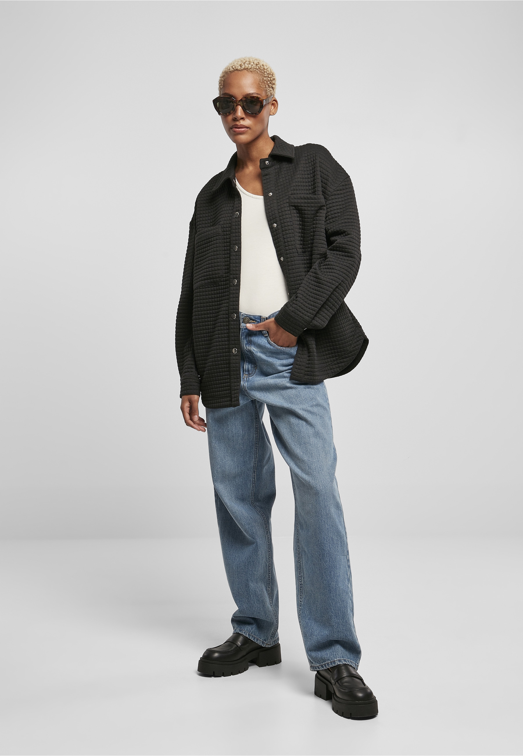 URBAN CLASSICS Shirtjacke »Urban Classics Damen Ladies Quilted Sweat Overshirt« 1 Stk.