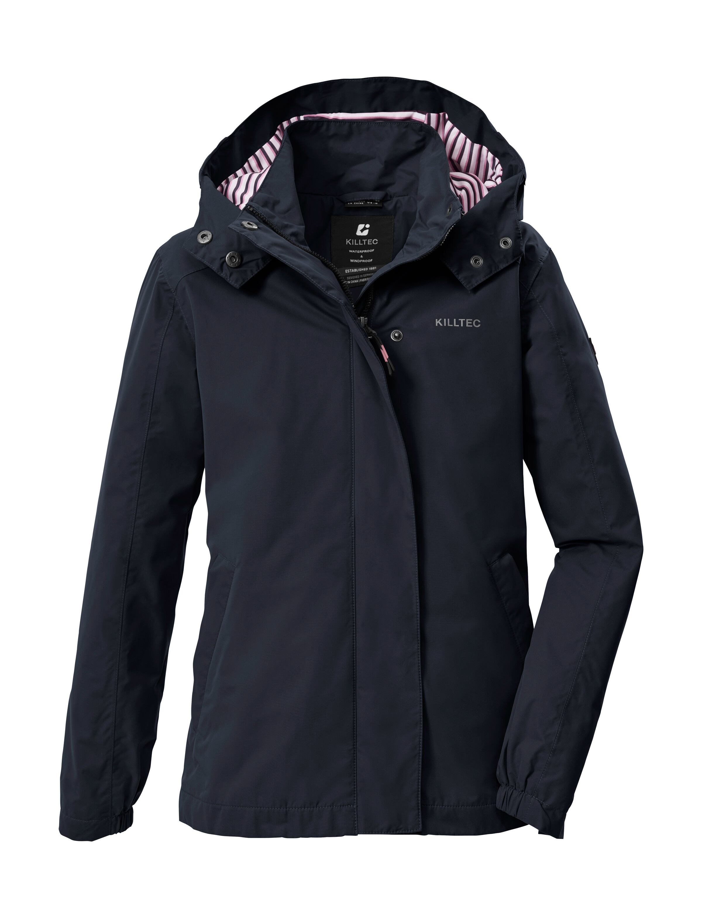 Funktionsjacke KILLTEC "KOS 121 GRLS JCKT", Mädchen, Gr. 140, navy, Obermaterial: 100% Polyester;Futter: 100% Polyester, Jacken Funktionsjacke, Wetterfeste Mädchenjacke, 10.000 mm Wassersäule, Teflon EcoElite™