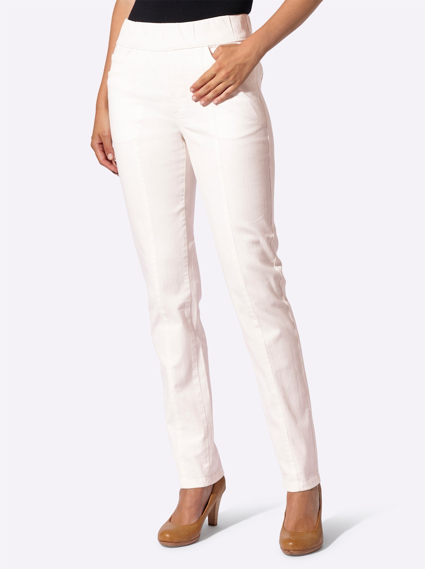 CASUAL LOOKS Damen Bequeme Jeansecru, Gr. 54, unifarben, 98% Baumwolle, 2% Elasthan, Jeans