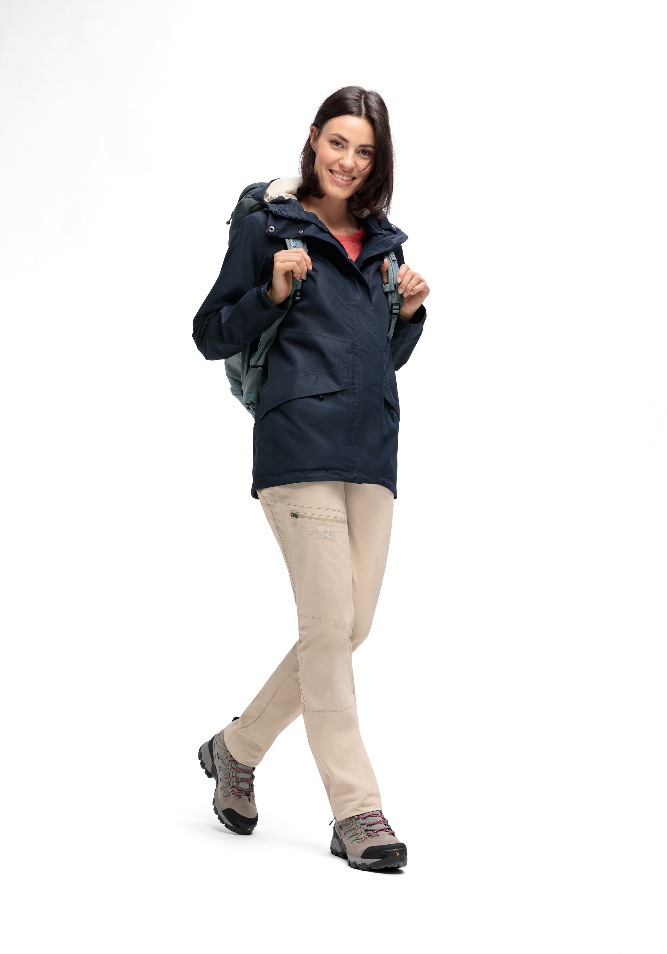 Maier Sports Outdoorjacke »Brocken Long W« Damen Jacke wasserdicht, Funktionsjacke 2 Taschen außen + Innentasche