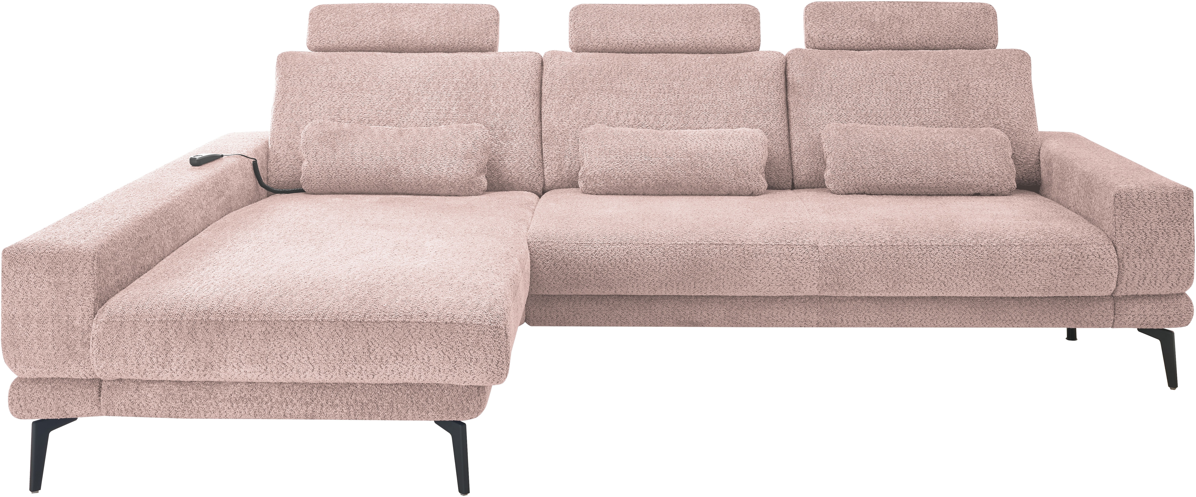 set one by Musterring Ecksofa "SO 3600, inkl motor. Sitztiefenverstellung, Kopfstützen, Nierenkissen" Sitzhöhe 44 cm, Federkern, Breite 293 x Tiefe 180 cm, Kama rose