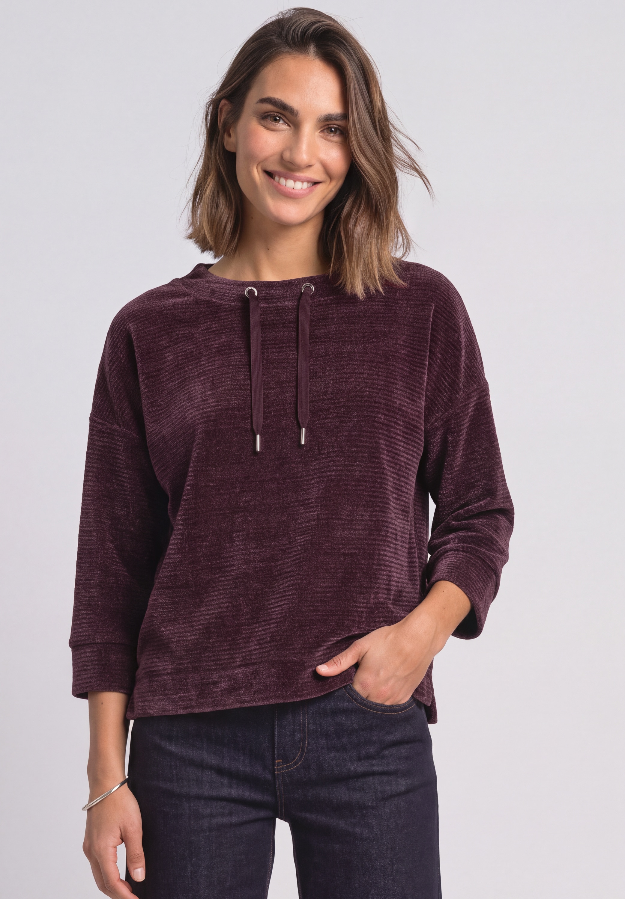 STREET ONE 3/4-Arm-Shirt aus softem Materialmix