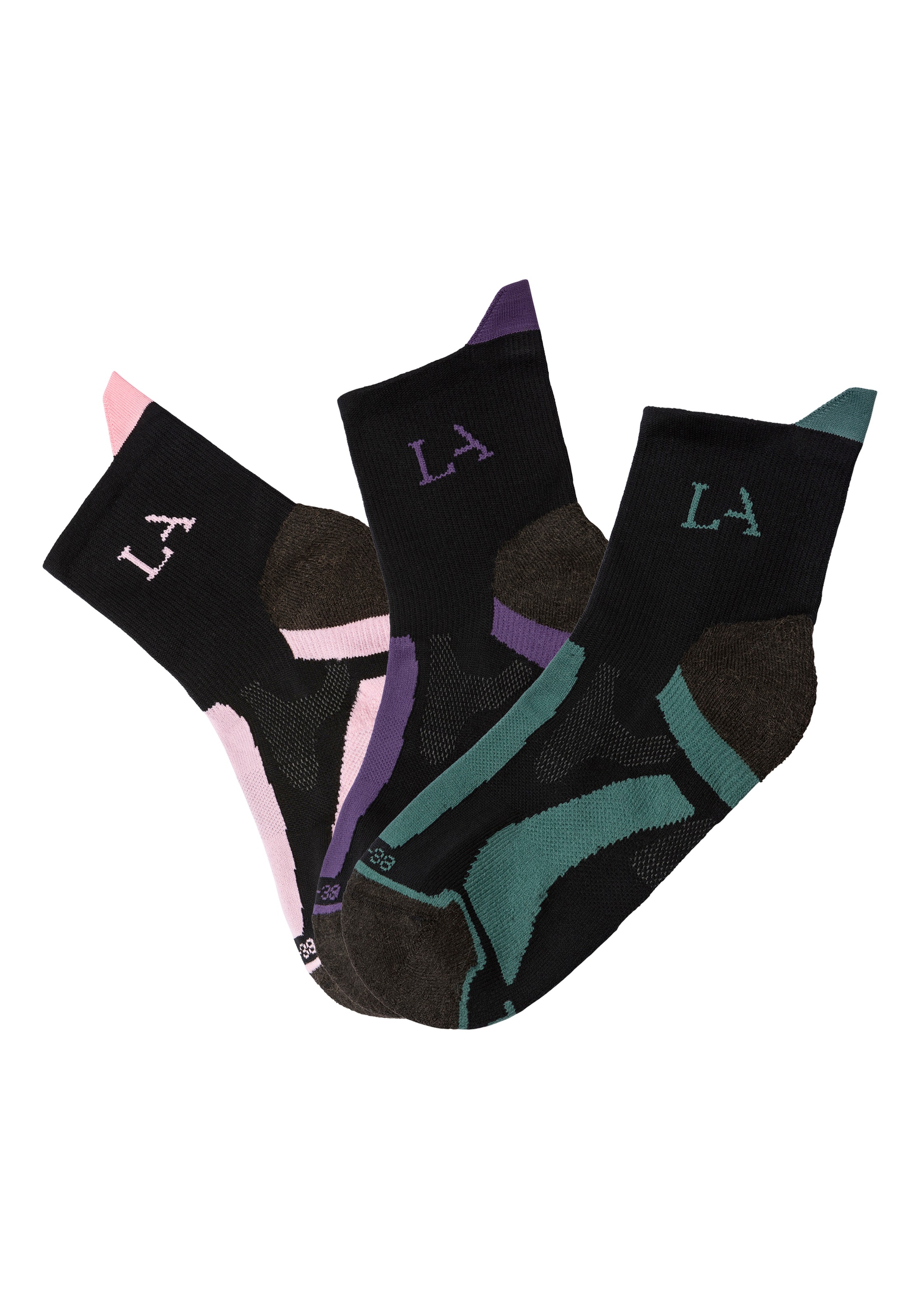 LASCANA ACTIVE Wandersocken, (Packung, 3 Paar), mit verstärkten Belastungsz günstig online kaufen