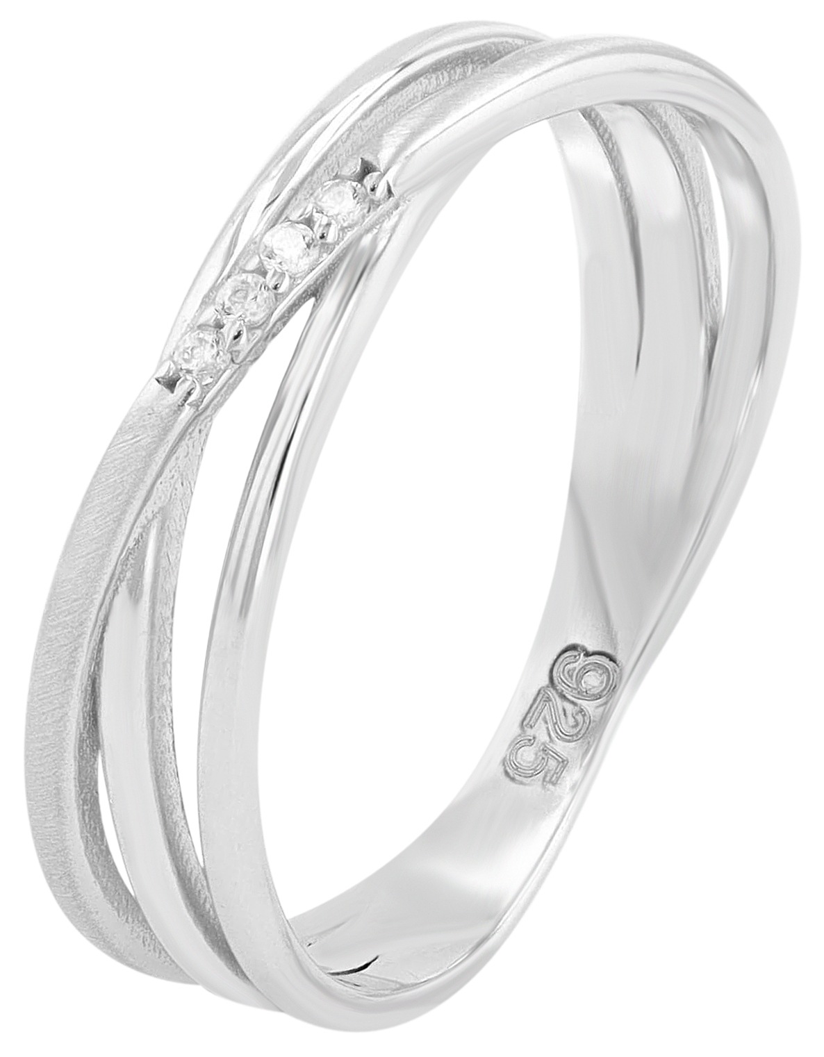 Fingerring ADELIA´S "Damen Ring aus 925 Silber mit Zirkonia" Gr. 52, silber, Fingerringe, Damen, 52, Silber 925 (Sterlingsilber), Fingerring 2