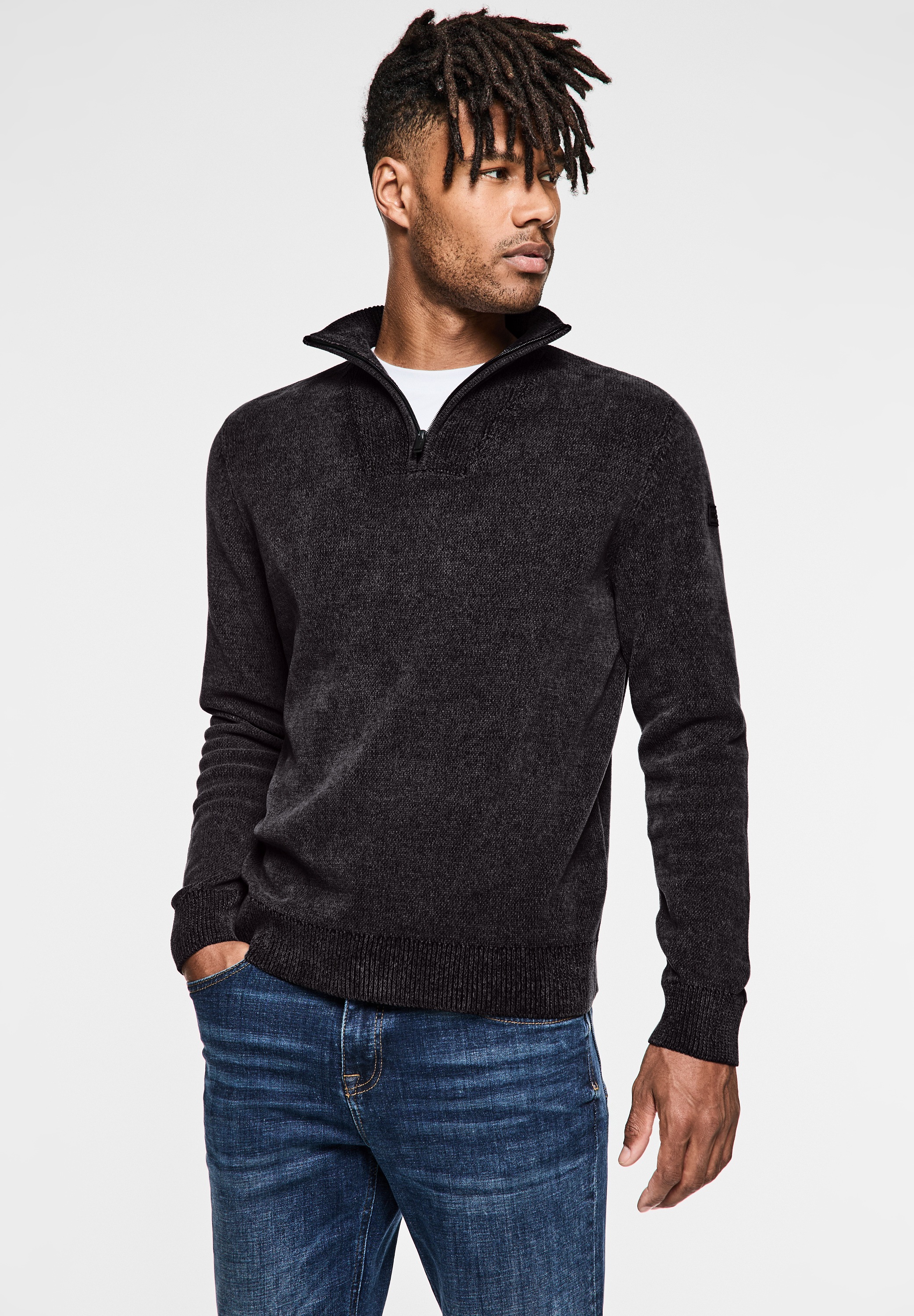 STREET ONE MEN Strickpullover, in Melange Optik