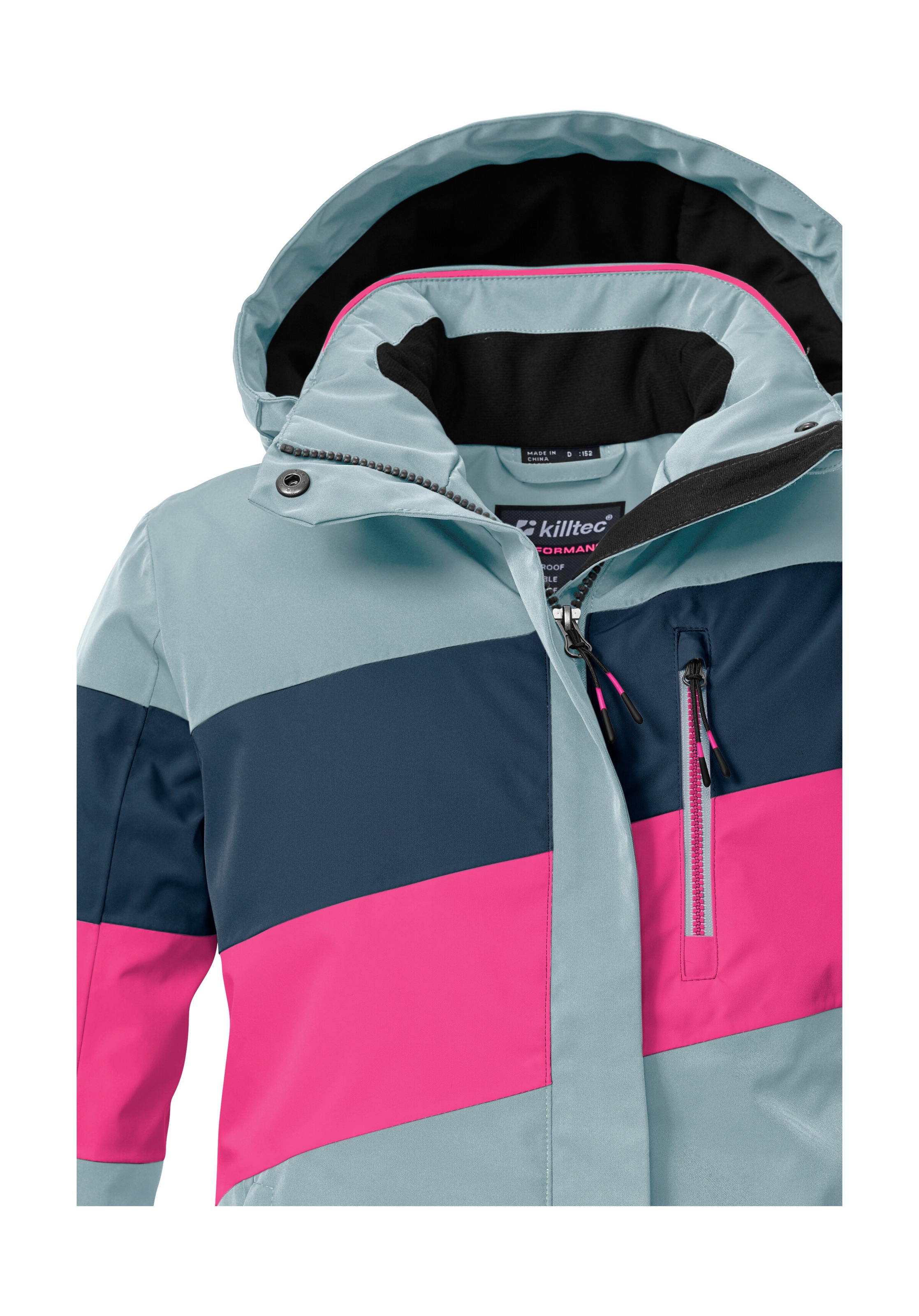 Killtec Skijacke »KSW 197 GRLS SKI JCKT«, Wasserdicht, atmungsaktiv, verstellbare Kapuze, viele Taschen