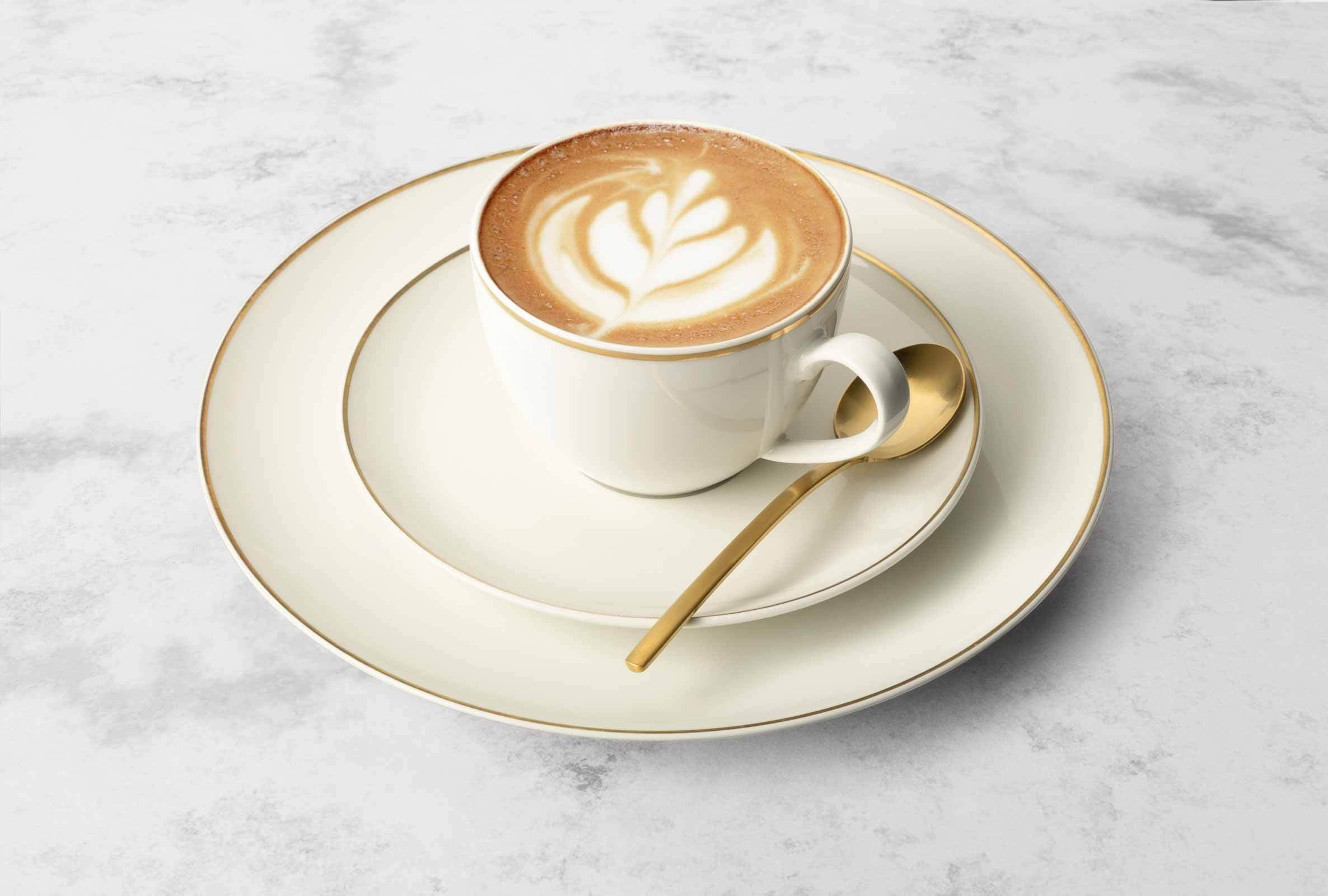 Seltmann Weiden Espressotasse »Espressotassen Savona Goldlinie 110 ml 6er Set creme« Spülmaschinenfest, Mikrowellensicher, Ofenfest