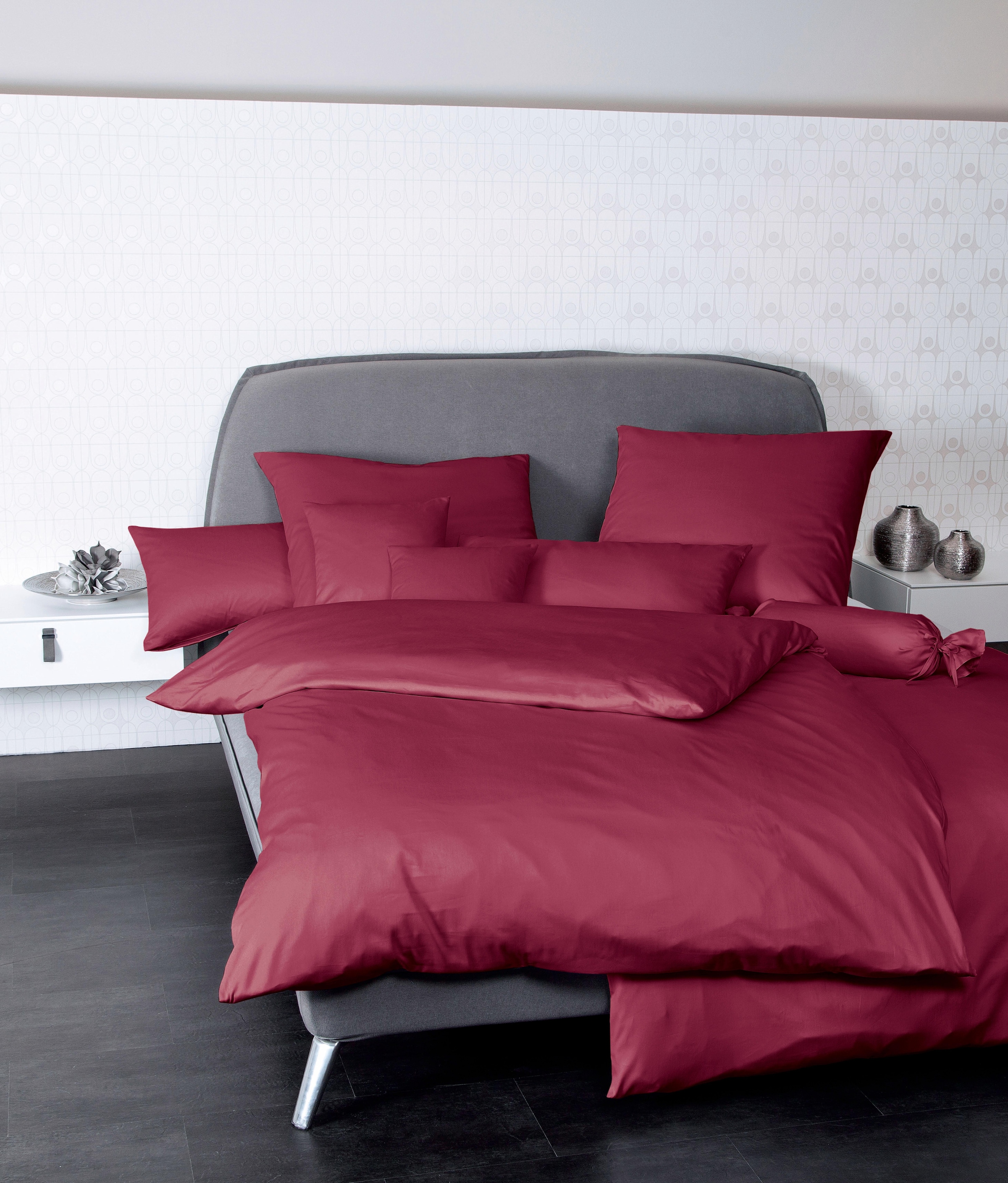 Kopfkissenbezug Baumwolle, Bettwäsche Qualität | MADE Bett- Satin feinfädig, auf Reißverschluss, tlg.), Mako in aus BAUR Janine IN 31001«, »Colors 100% mit (2 und Rechnung pflegeleicht, GREEN zertifiziert