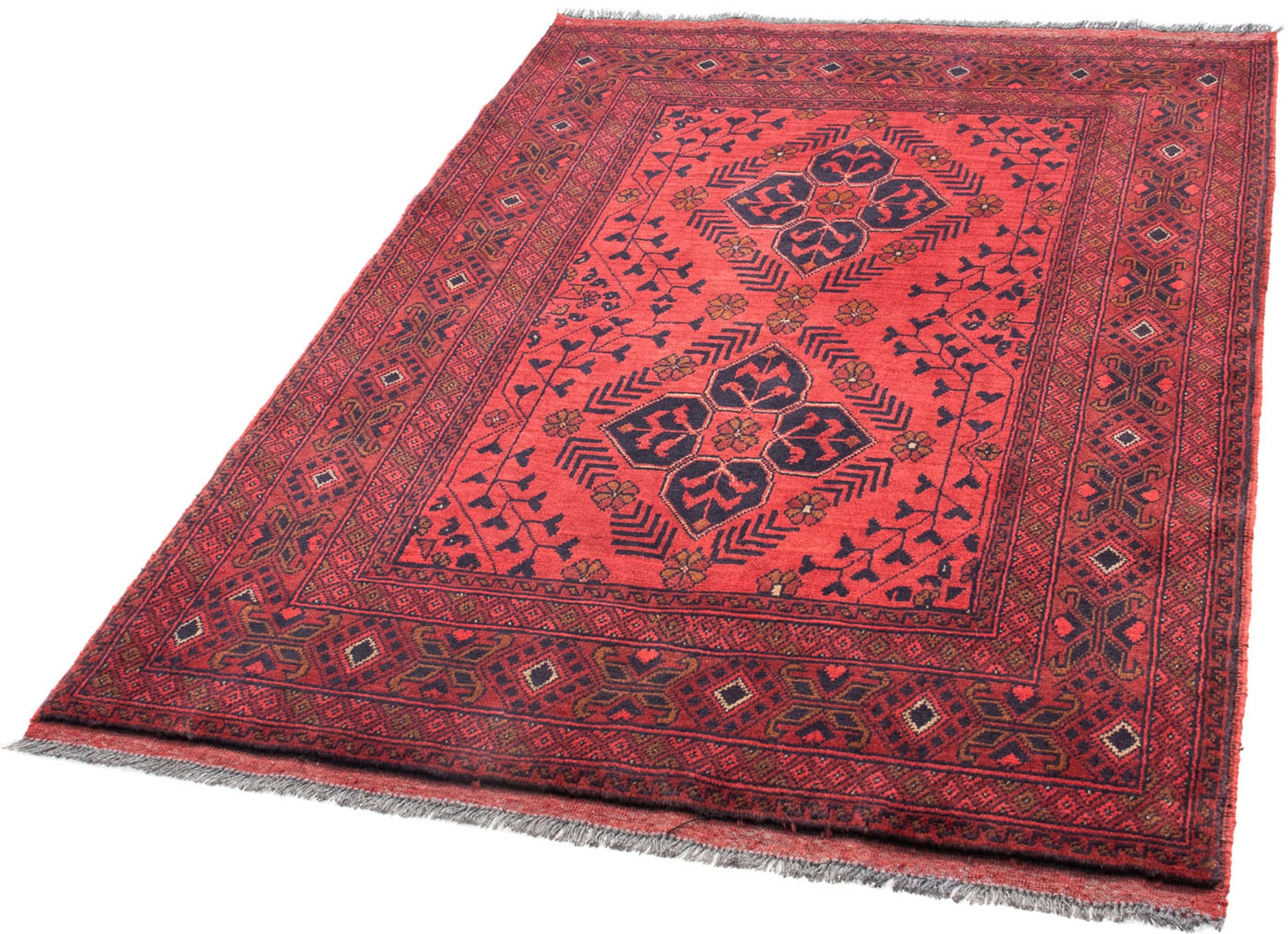 morgenland Orientteppich cm »Afghan Einzelstück - kaufen 146 x | Handgeknüpft, Kunduz BAUR - dunkelrot«, - Zertifikat Wohnzimmer, 104 mit rechteckig