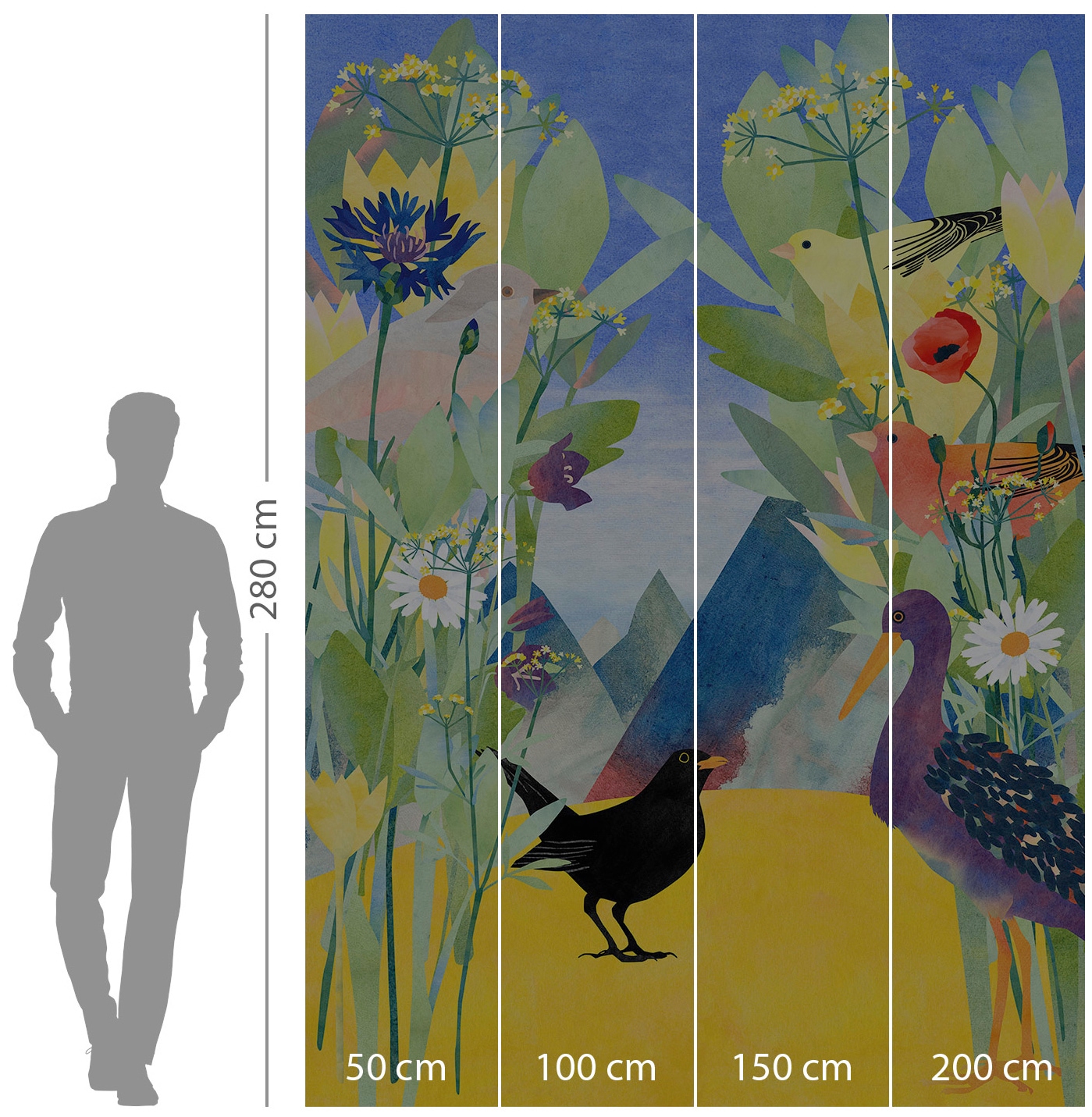 Komar Vliestapete »Digitaldruck Vlies -  Twittering - Größe 200 x 280 cm« bedruckt glatt Kinderzimmer