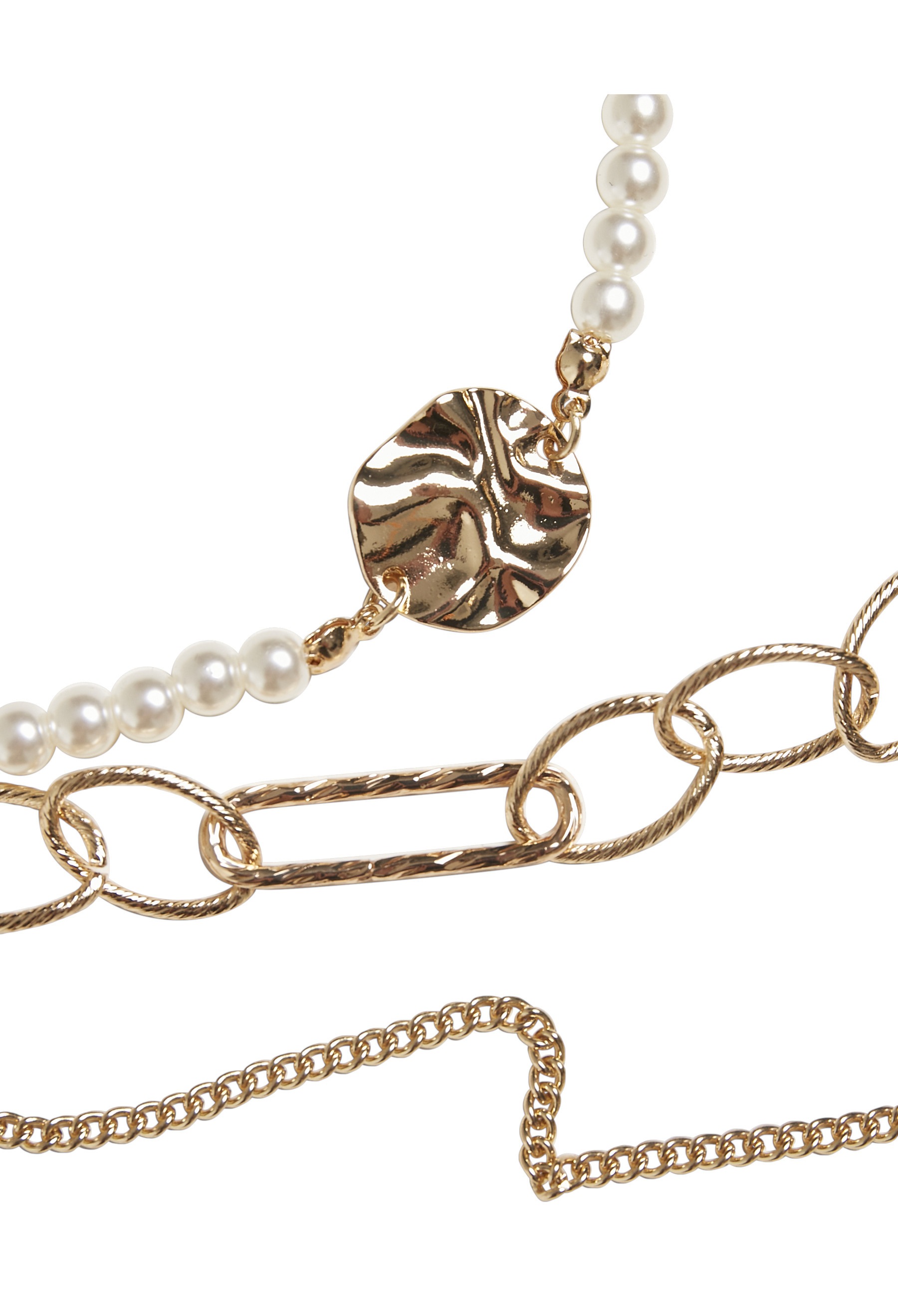 Edelstahlkette URBAN CLASSICS "Urban Classics Unisex Ocean Layering Necklace", gold, Halsketten, Herren, onesize, Edelstahlkette 3