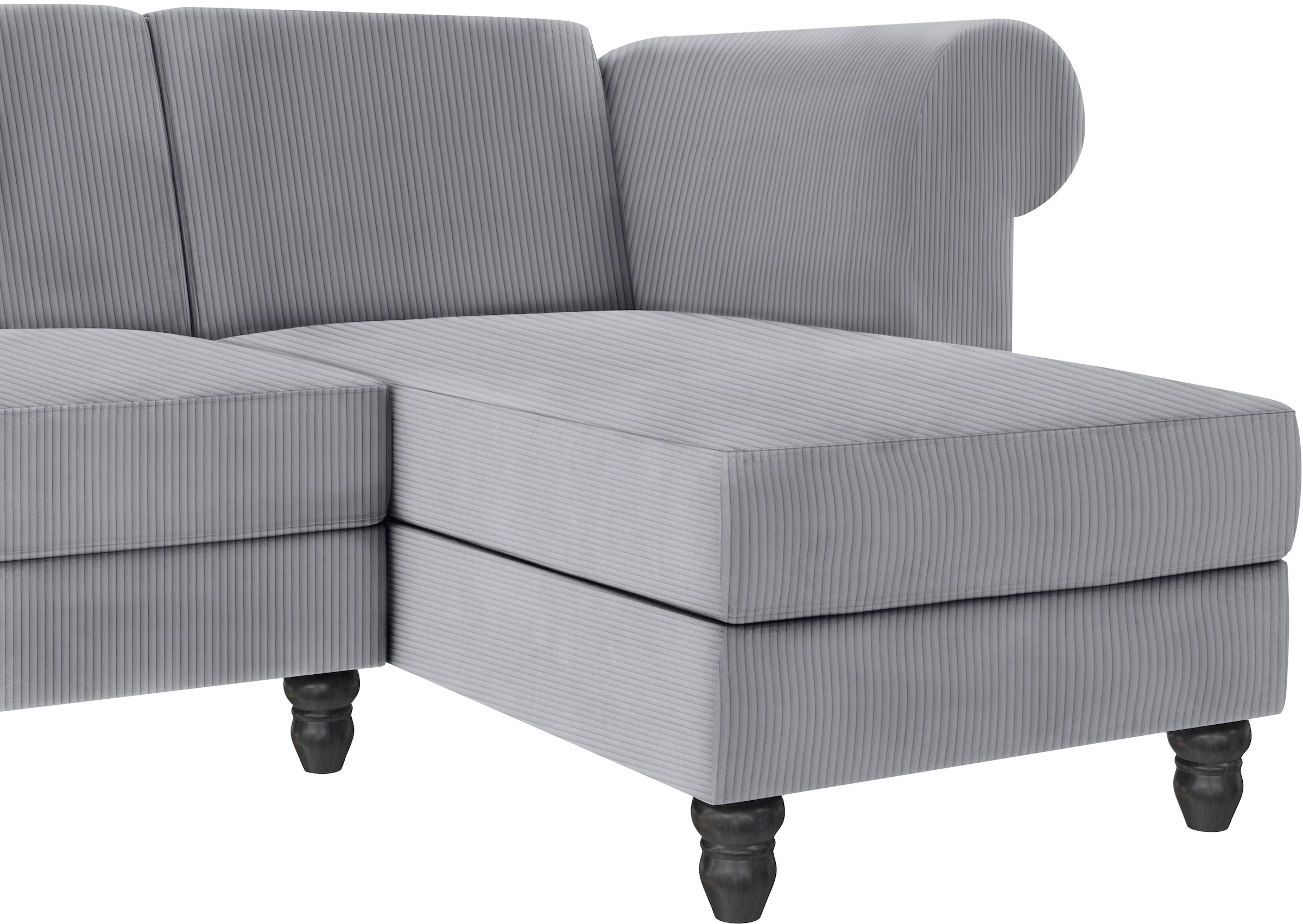 Dorel Home Ecksofa »Felix II, L-Form, Schlafsofa 241cm (Liegefl. 108/195 cm),«, verstellb. Rückenlehne, Recamiere wechselbar, Cord